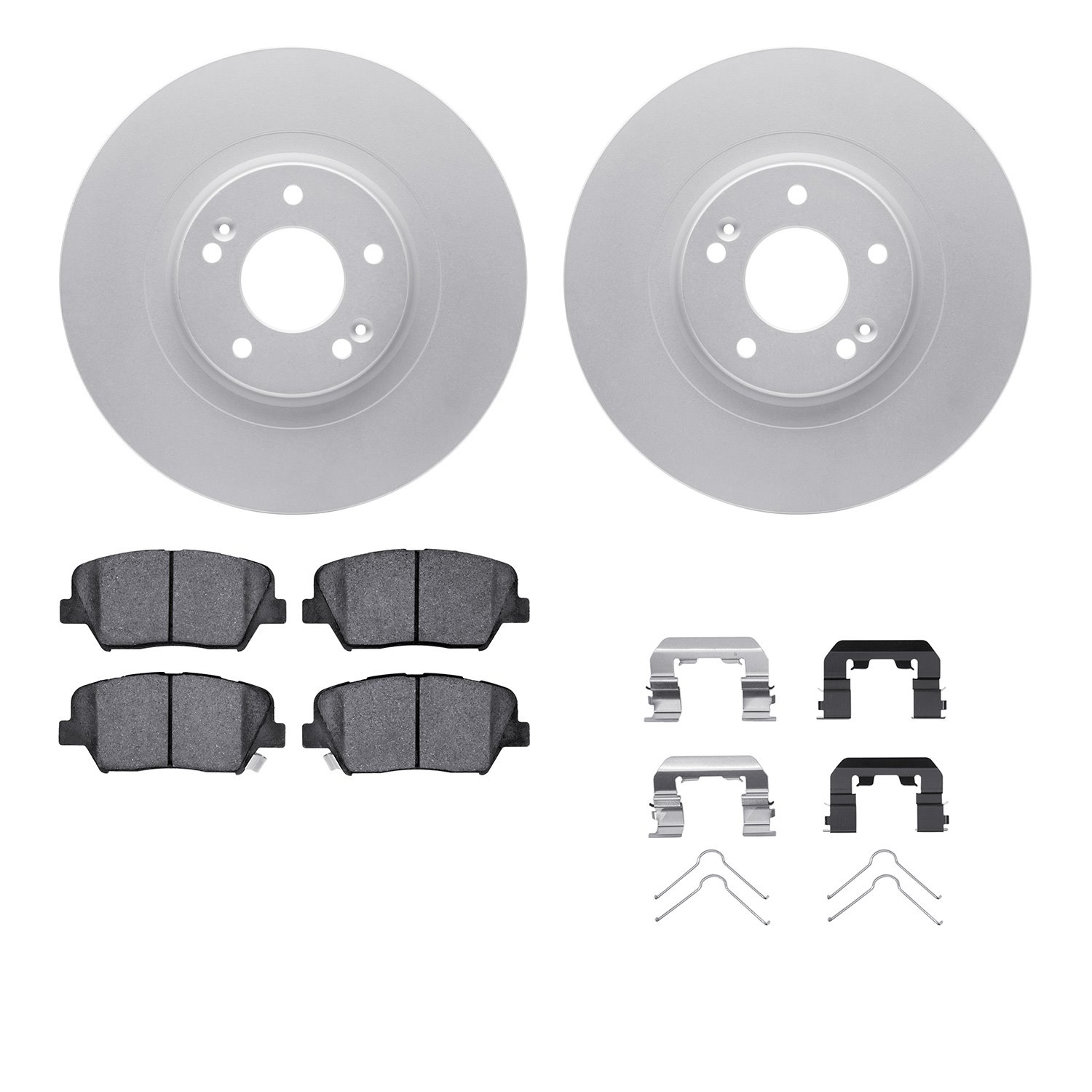 4512-03178 Geospec Brake Rotors w/5000 Advanced Brake Pads Kit & Hardware, 2013-2018 Kia/Hyundai/Genesis, Position: Front