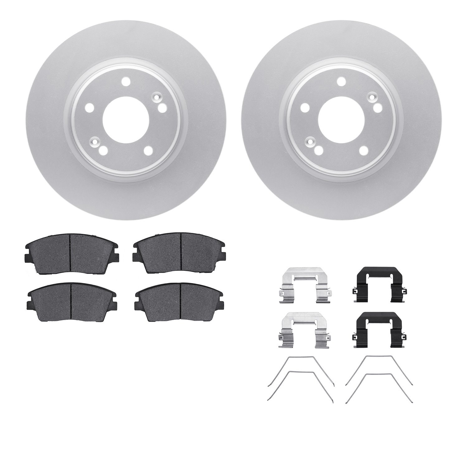 4512-03183 Geospec Brake Rotors w/5000 Advanced Brake Pads Kit & Hardware, Fits Select Kia/Hyundai/Genesis, Position: Front