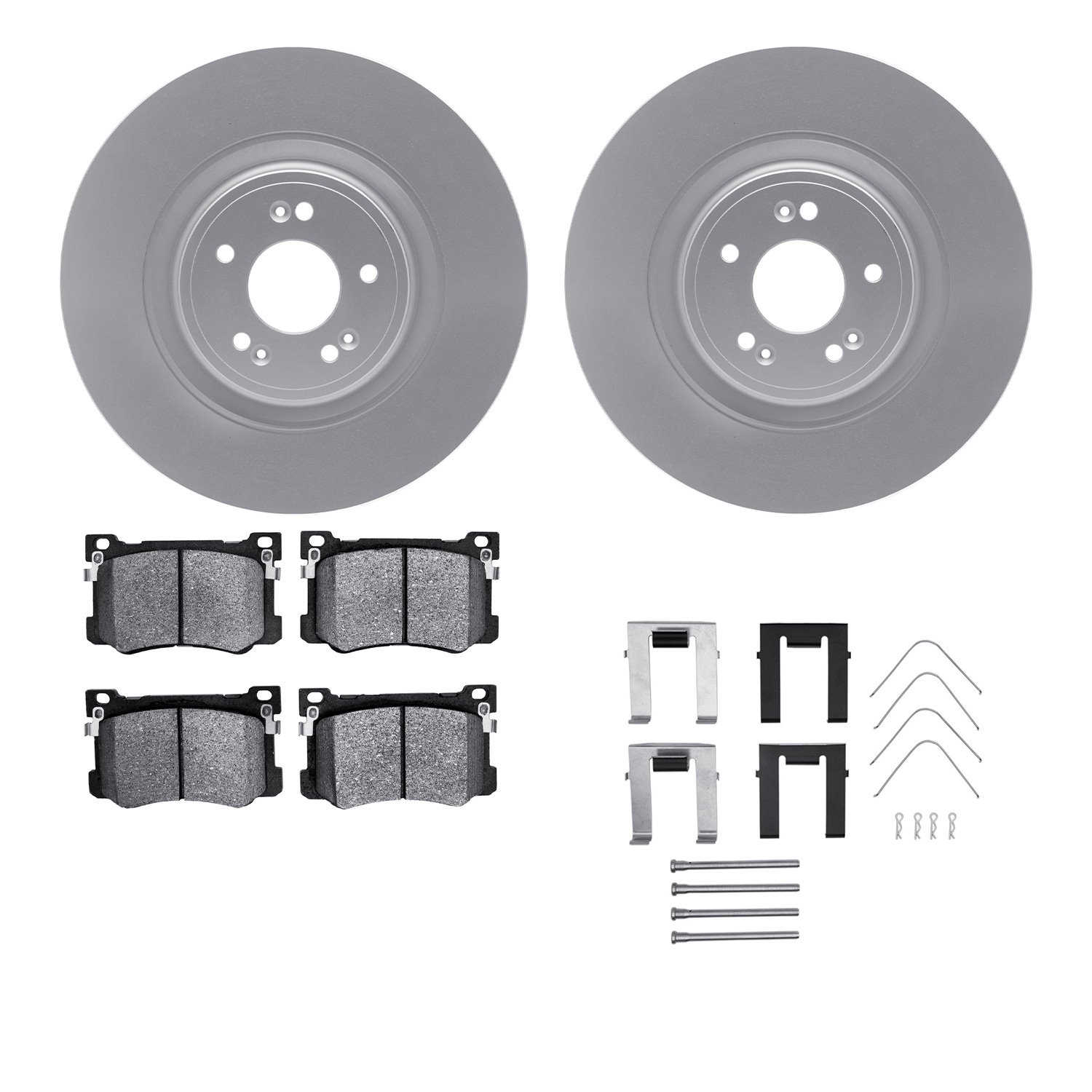 4512-03188 Geospec Brake Rotors w/5000 Advanced Brake Pads Kit & Hardware, 2018-2020 Kia/Hyundai/Genesis, Position: Front
