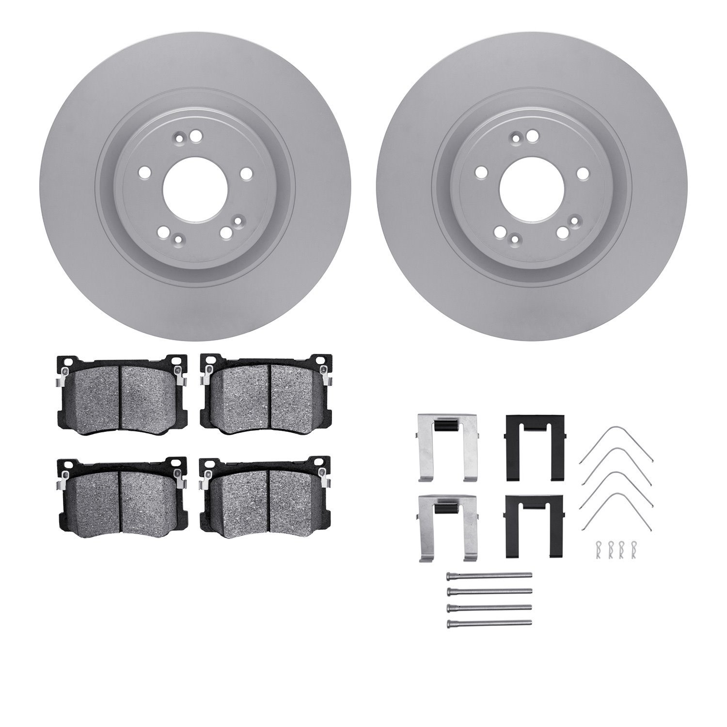 4512-03189 Geospec Brake Rotors w/5000 Advanced Brake Pads Kit & Hardware, 2018-2020 Kia/Hyundai/Genesis, Position: Front