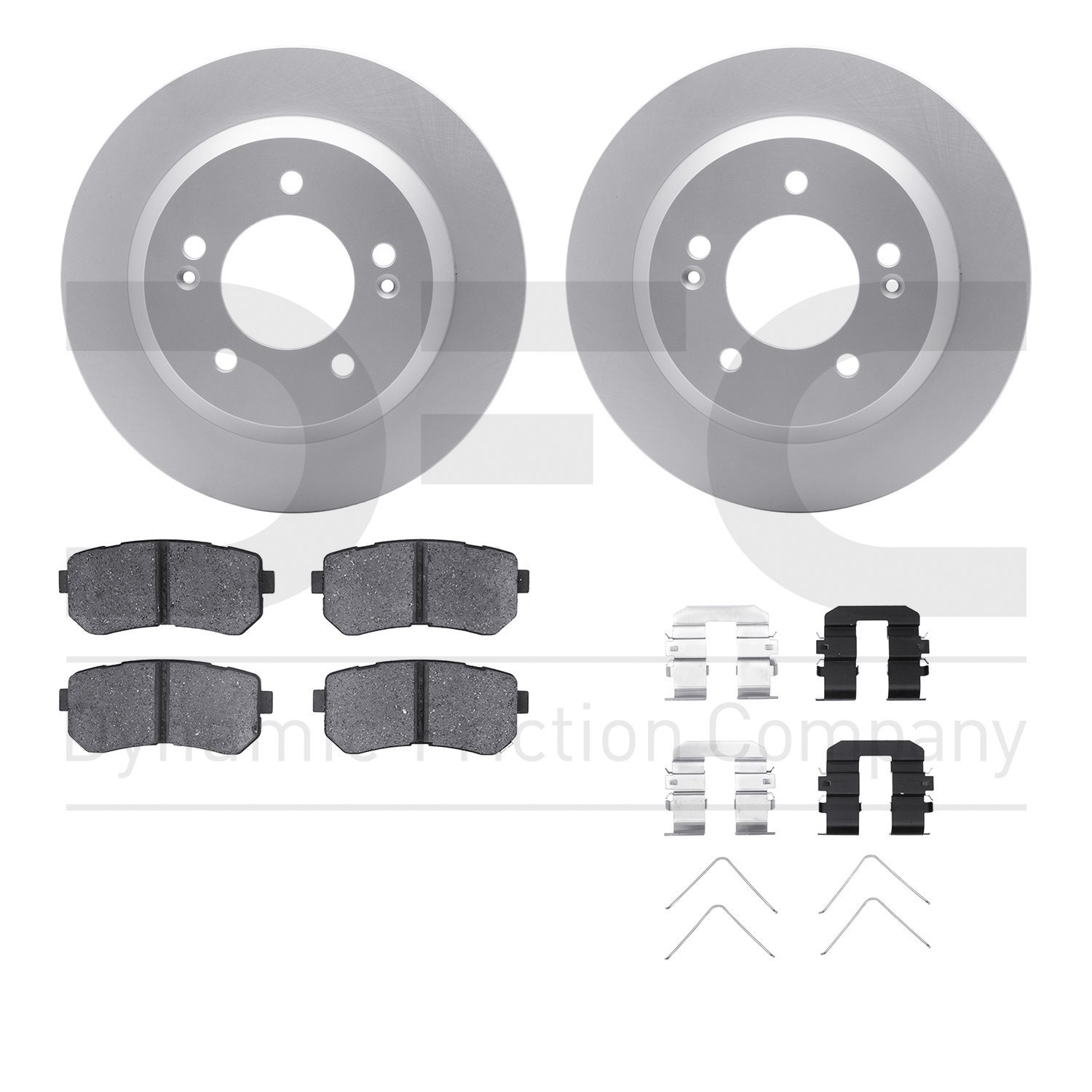 4512-03192 Geospec Brake Rotors w/5000 Advanced Brake Pads Kit & Hardware, Fits Select Kia/Hyundai/Genesis, Position: Rear