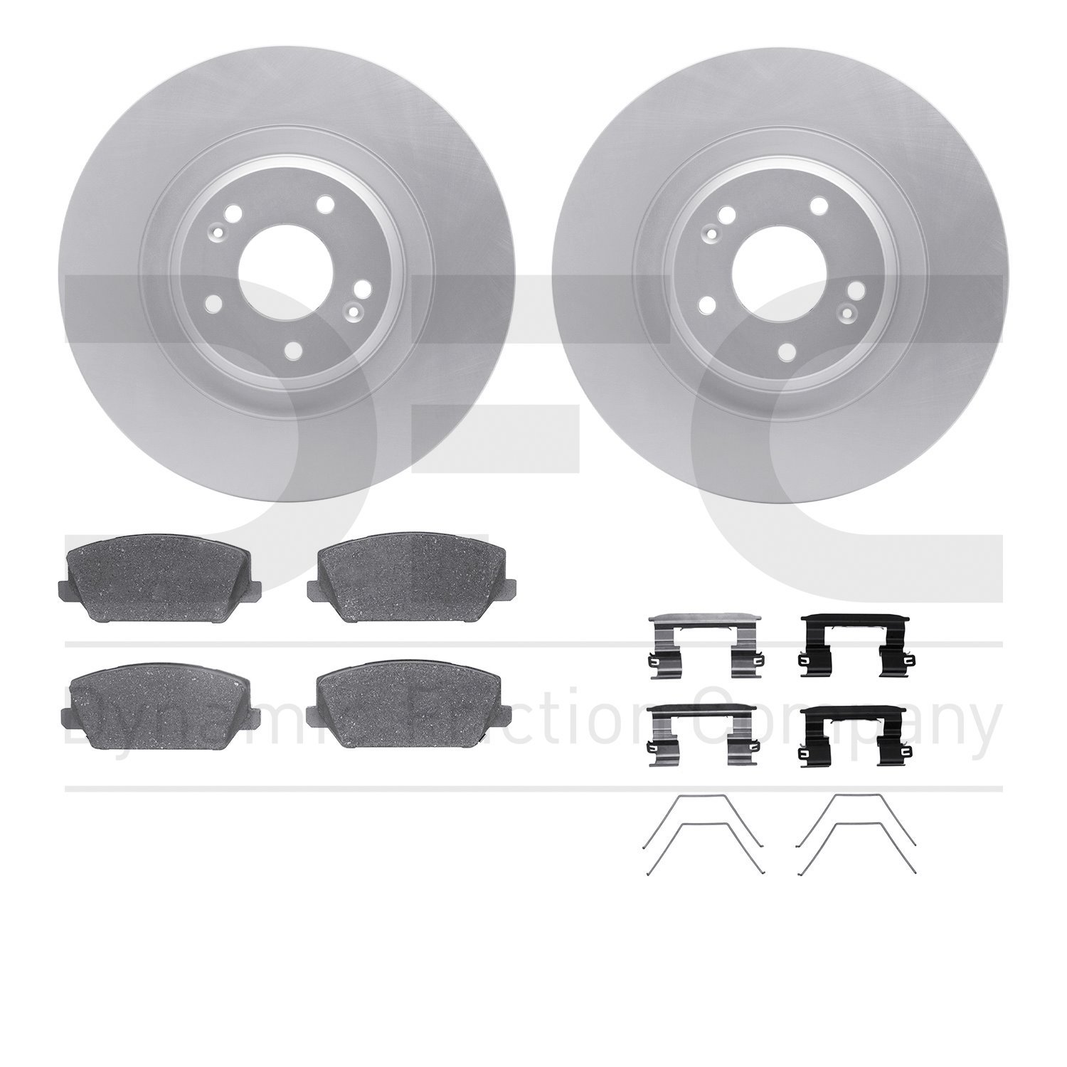 4512-03194 Geospec Brake Rotors w/5000 Advanced Brake Pads Kit & Hardware, Fits Select Kia/Hyundai/Genesis, Position: Front