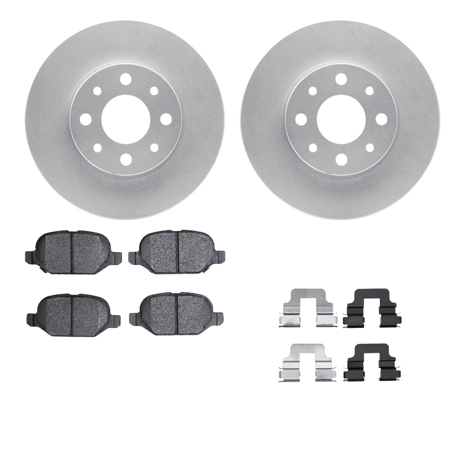 4512-07011 Geospec Brake Rotors w/5000 Advanced Brake Pads Kit & Hardware, 2013-2019 Mopar, Position: Rear