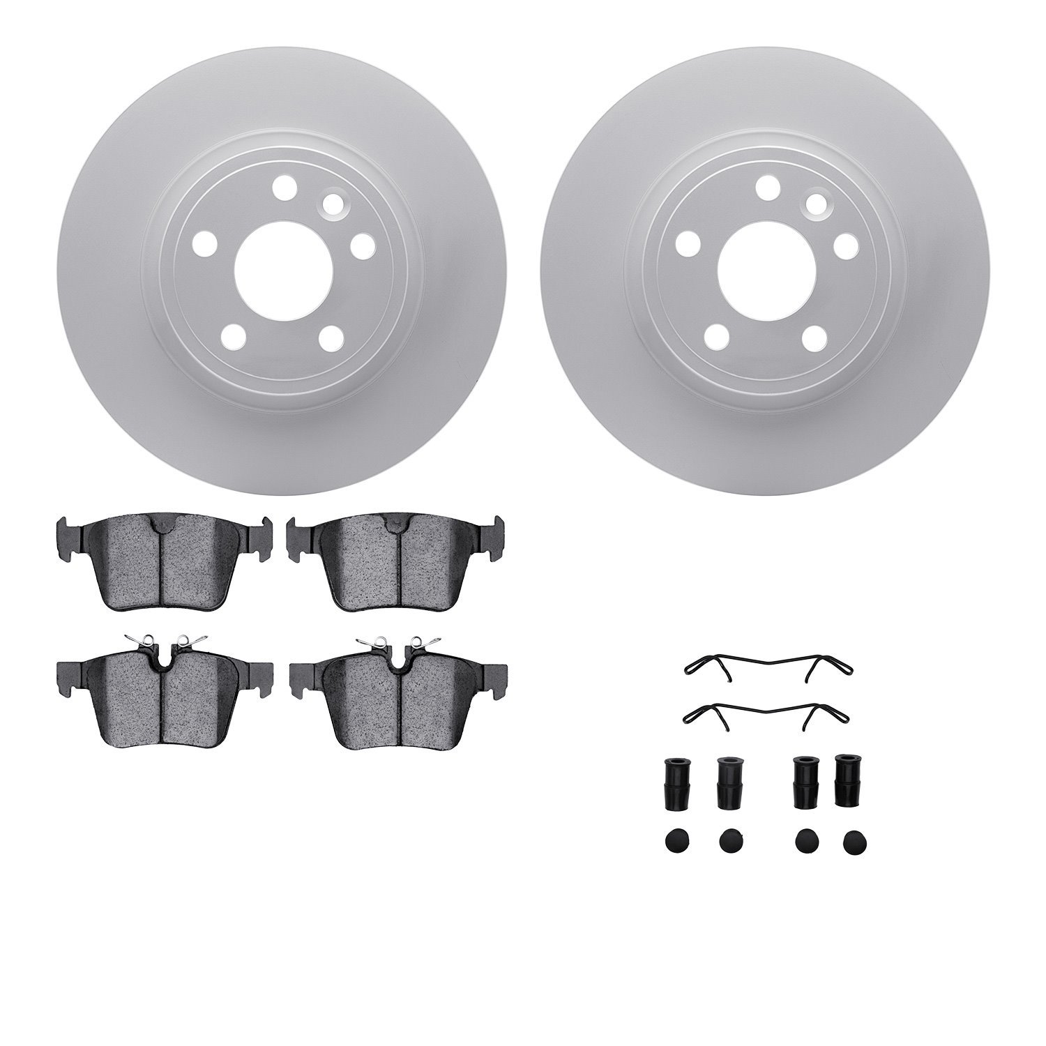 4512-11068 Geospec Brake Rotors w/5000 Advanced Brake Pads Kit & Hardware, 2015-2020 Multiple Makes/Models, Position: Rear