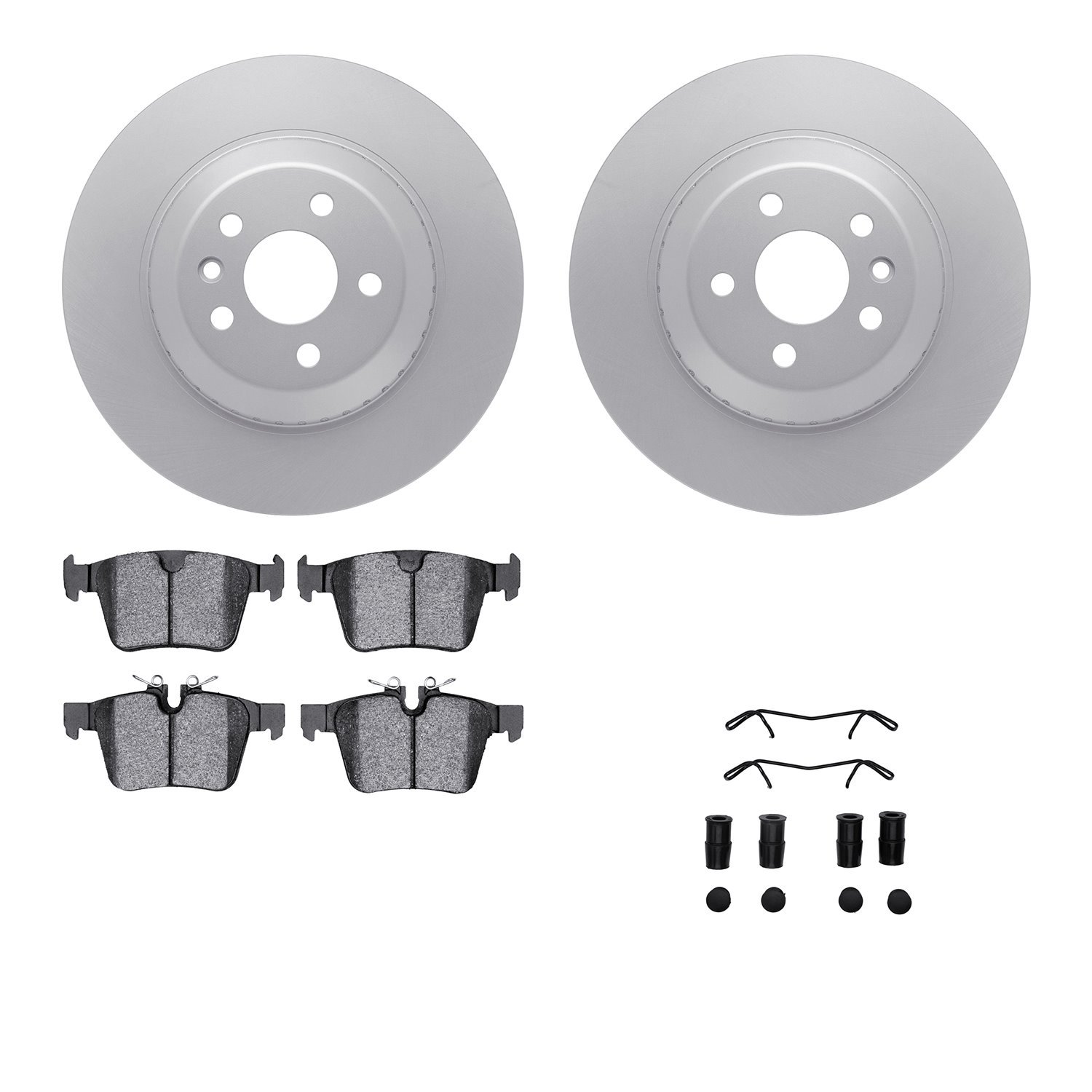 4512-11079 Geospec Brake Rotors w/5000 Advanced Brake Pads Kit & Hardware, Fits Select Multiple Makes/Models, Position: Rear