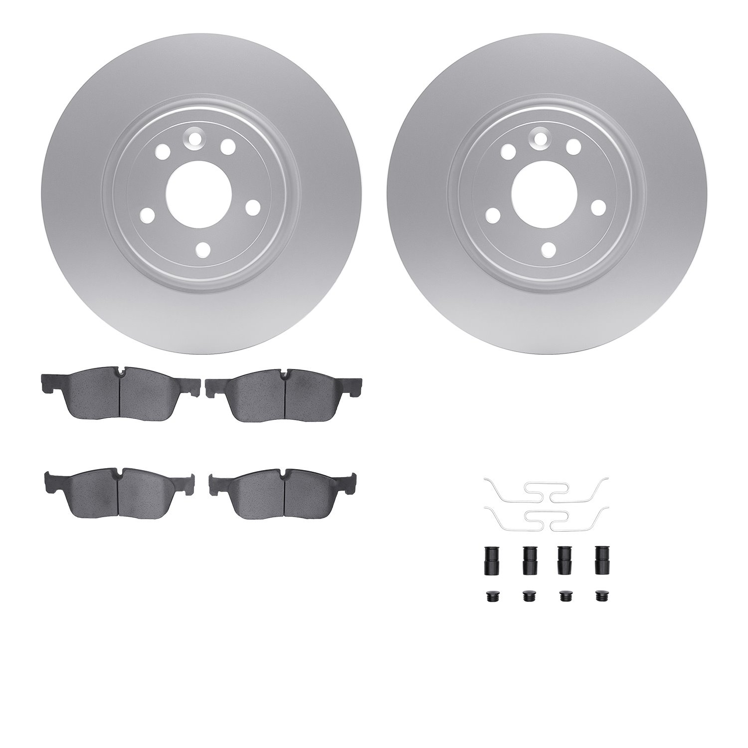 4512-20058 Geospec Brake Rotors w/5000 Advanced Brake Pads Kit & Hardware, 2017-2020 Jaguar, Position: Front