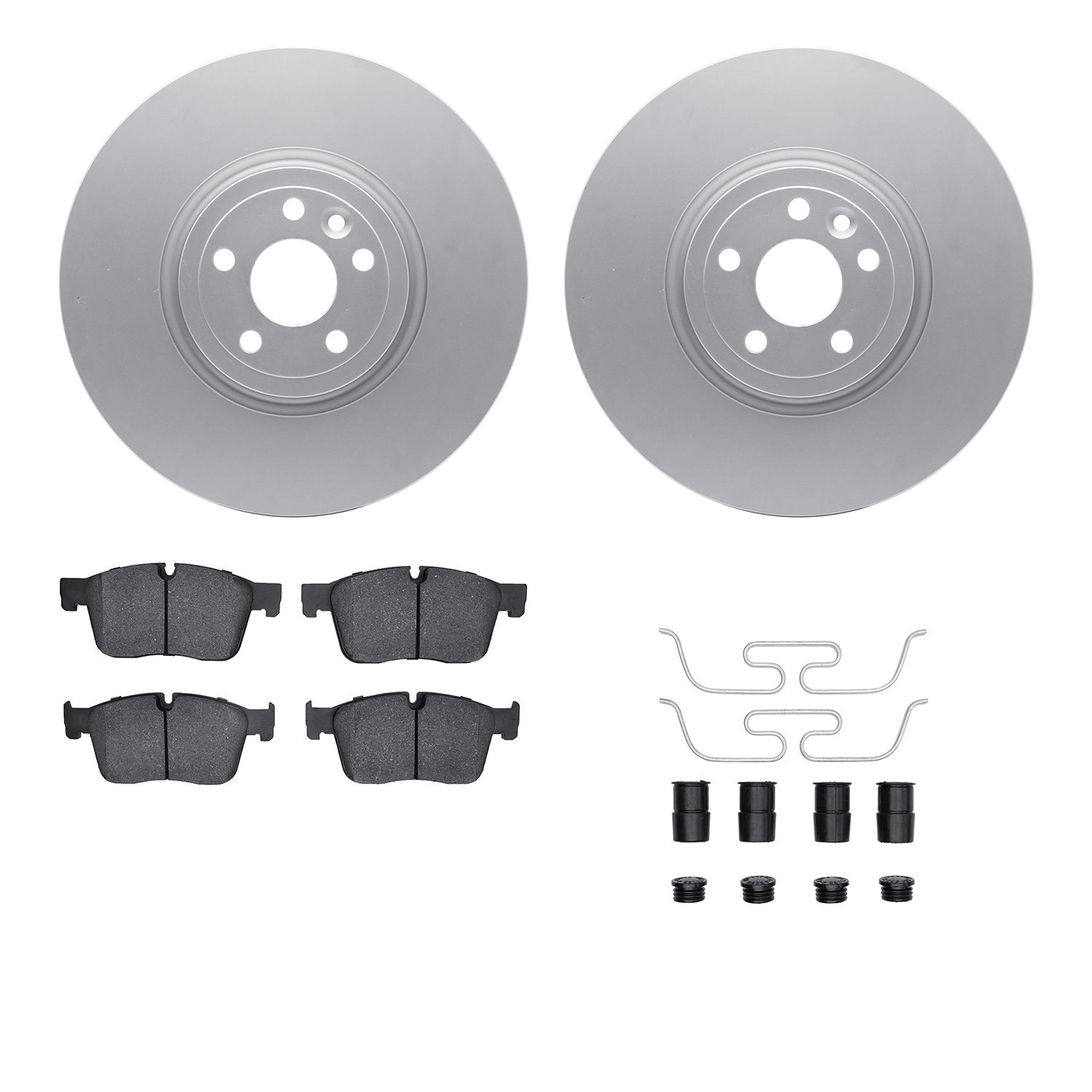 4512-20062 Geospec Brake Rotors w/5000 Advanced Brake Pads Kit & Hardware, 2019-2020 Jaguar, Position: Front