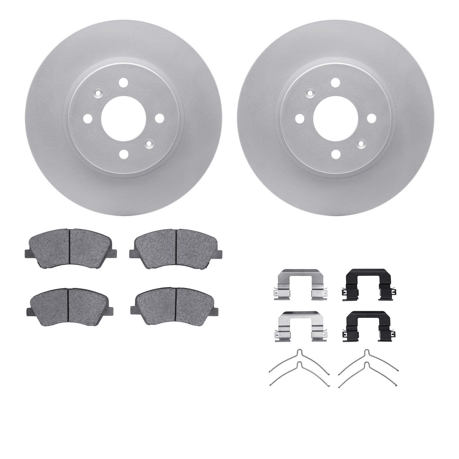 4512-21056 Geospec Brake Rotors w/5000 Advanced Brake Pads Kit & Hardware, Fits Select Kia/Hyundai/Genesis, Position: Front