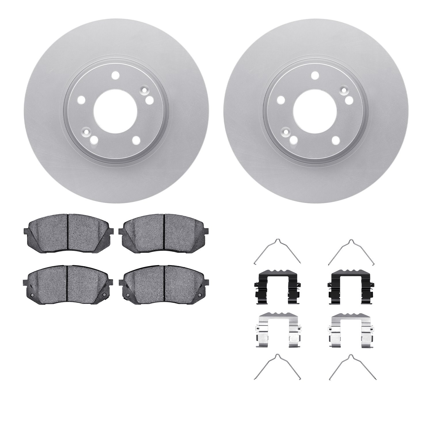 4512-21058 Geospec Brake Rotors w/5000 Advanced Brake Pads Kit & Hardware, 2018-2019 Kia/Hyundai/Genesis, Position: Front