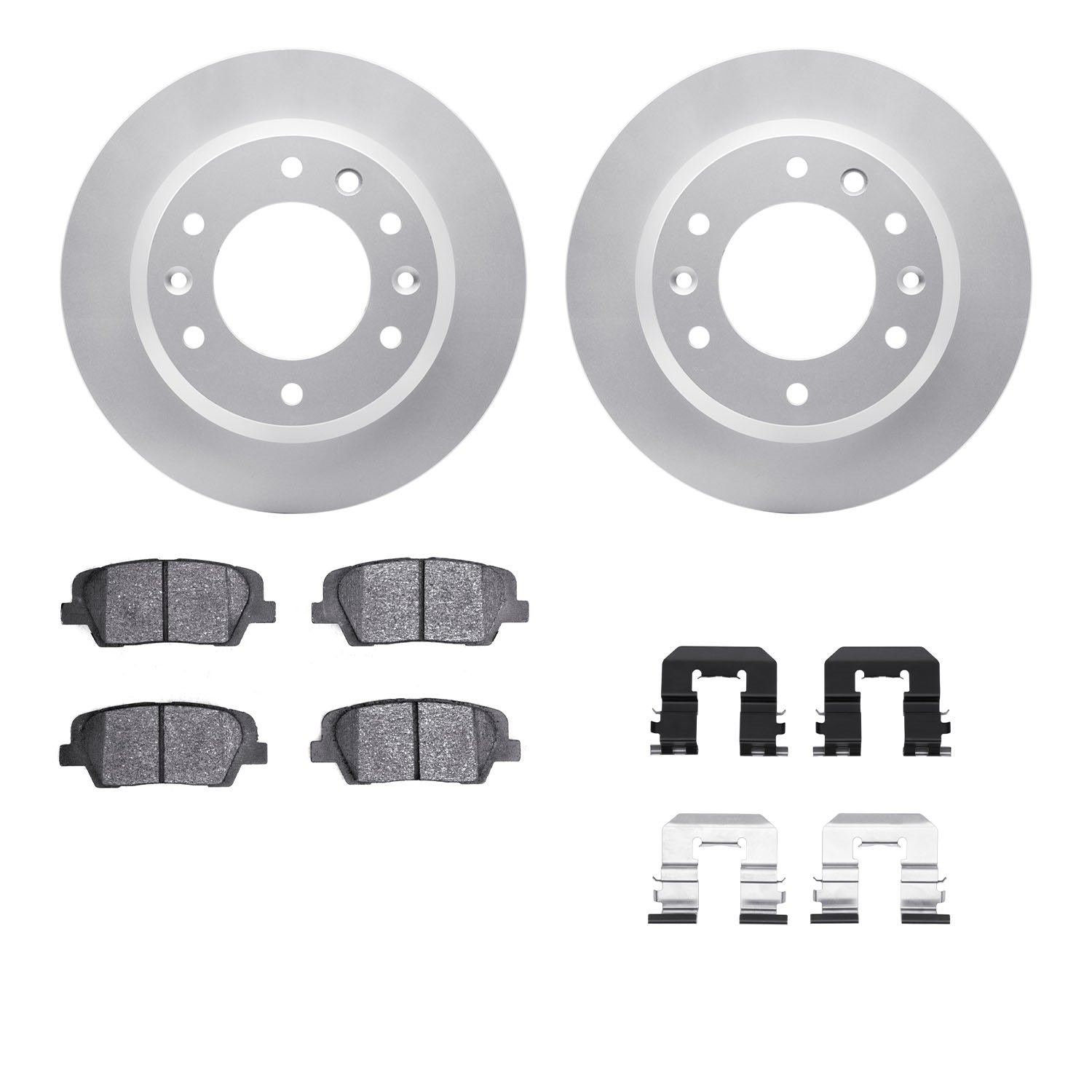 4512-21065 Geospec Brake Rotors w/5000 Advanced Brake Pads Kit & Hardware, 2007-2014 Kia/Hyundai/Genesis, Position: Rear