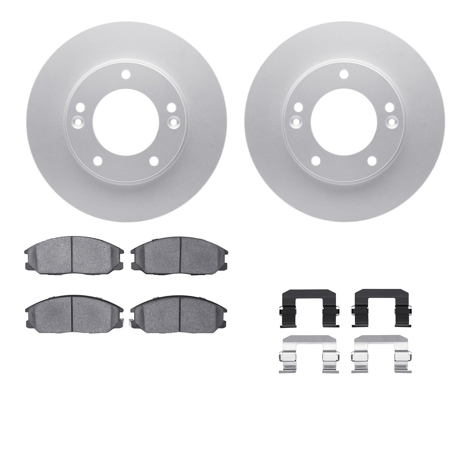 4512-21066 Geospec Brake Rotors w/5000 Advanced Brake Pads Kit & Hardware, 2007-2009 Kia/Hyundai/Genesis, Position: Front