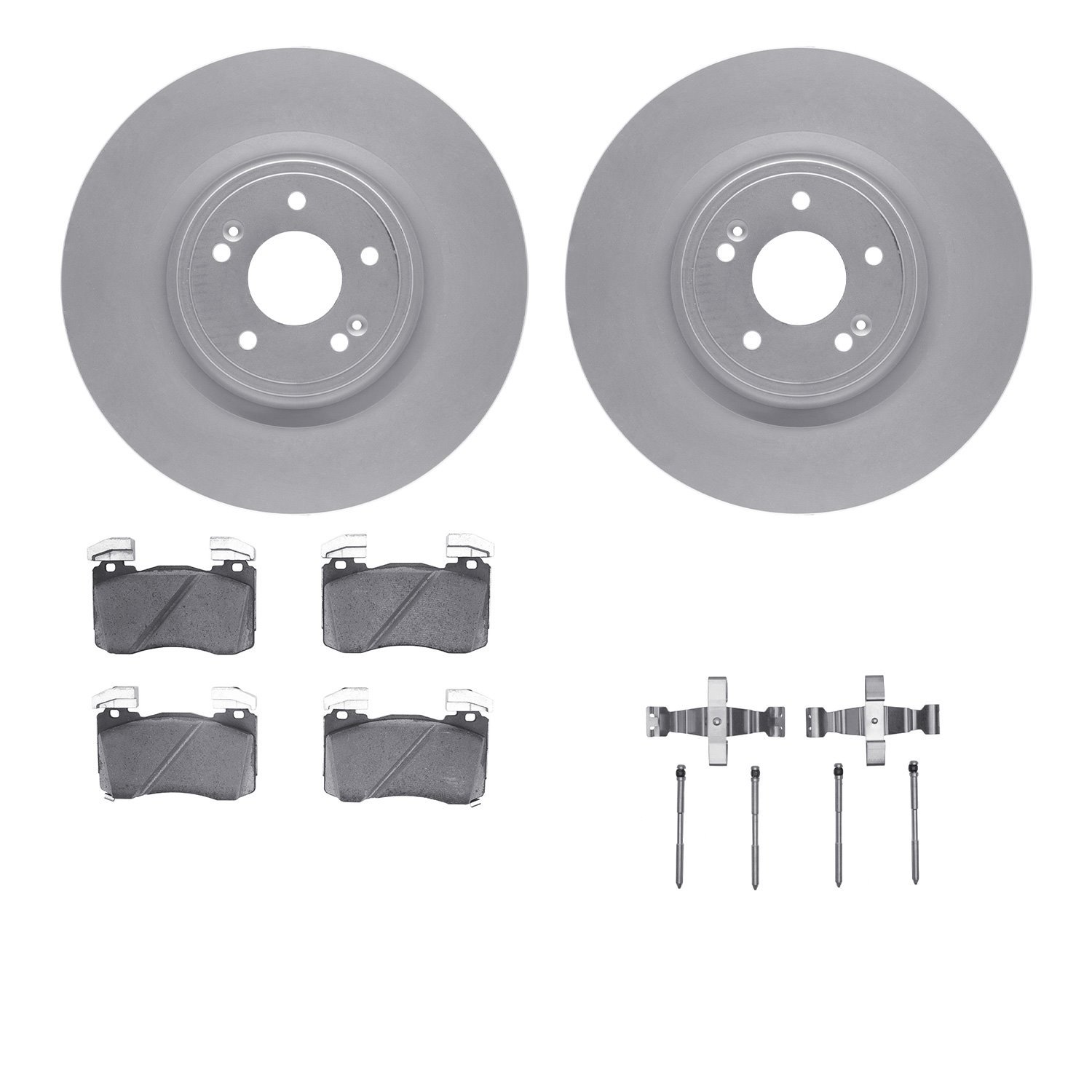 4512-21080 Geospec Brake Rotors w/5000 Advanced Brake Pads Kit & Hardware, Fits Select Kia/Hyundai/Genesis, Position: Front
