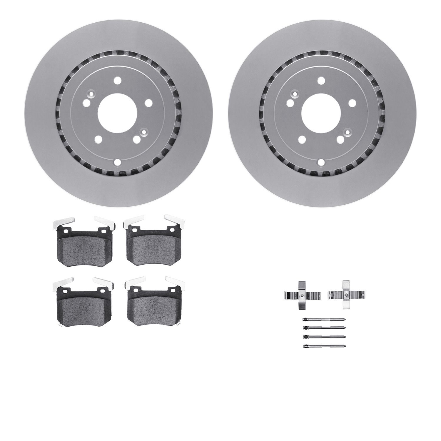 4512-21081 Geospec Brake Rotors w/5000 Advanced Brake Pads Kit & Hardware, Fits Select Kia/Hyundai/Genesis, Position: Rear