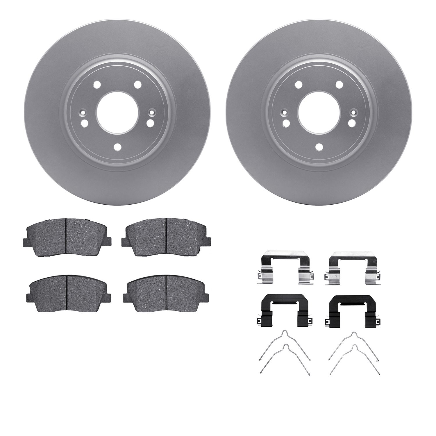4512-21082 Geospec Brake Rotors w/5000 Advanced Brake Pads Kit & Hardware, Fits Select Kia/Hyundai/Genesis, Position: Front