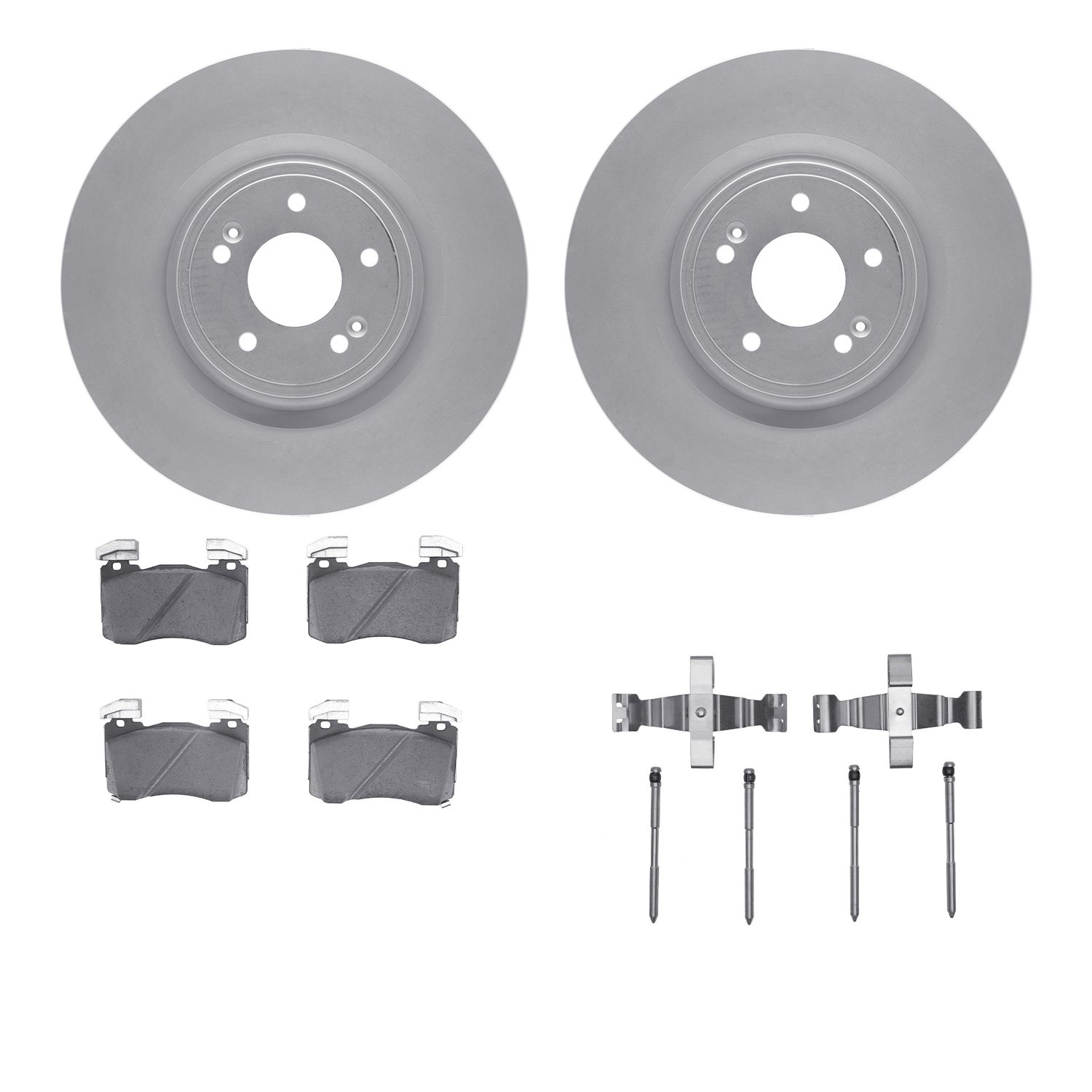 4512-21190 Geospec Brake Rotors w/5000 Advanced Brake Pads Kit & Hardware, Fits Select Kia/Hyundai/Genesis, Position: Front