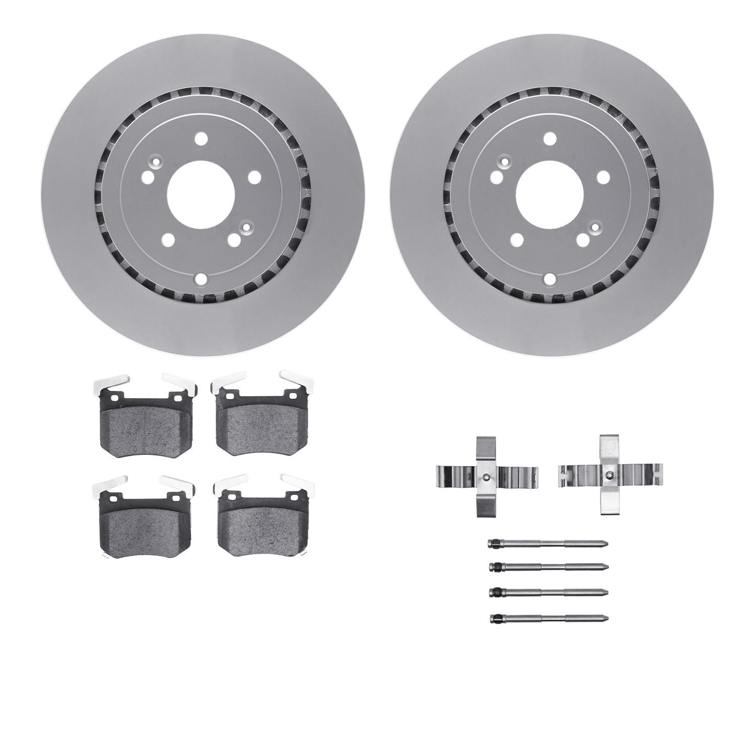 4512-21193 Geospec Brake Rotors w/5000 Advanced Brake Pads Kit & Hardware, Fits Select Kia/Hyundai/Genesis, Position: Rear