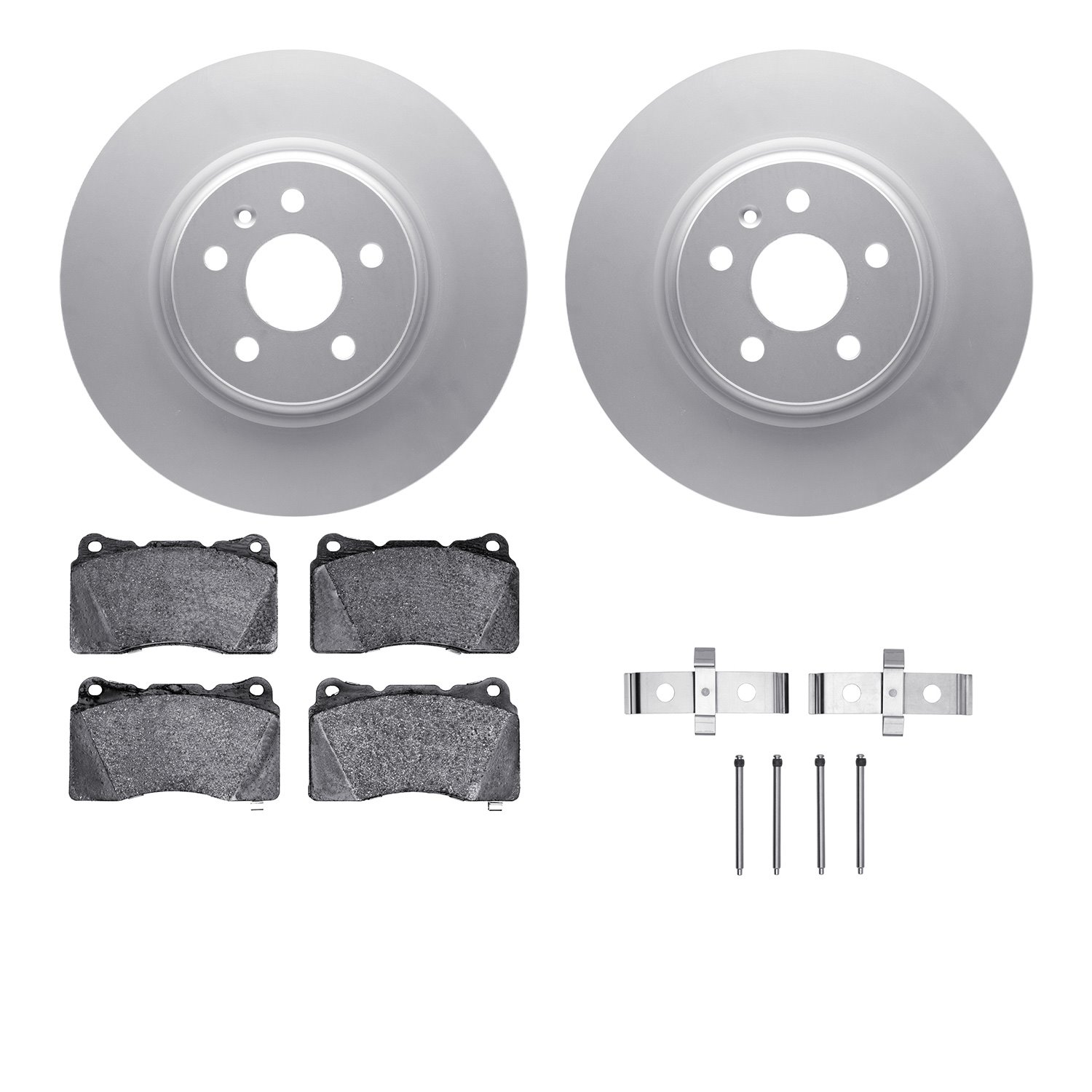 4512-26006 Geospec Brake Rotors w/5000 Advanced Brake Pads Kit & Hardware, 2014-2021 Tesla, Position: Front