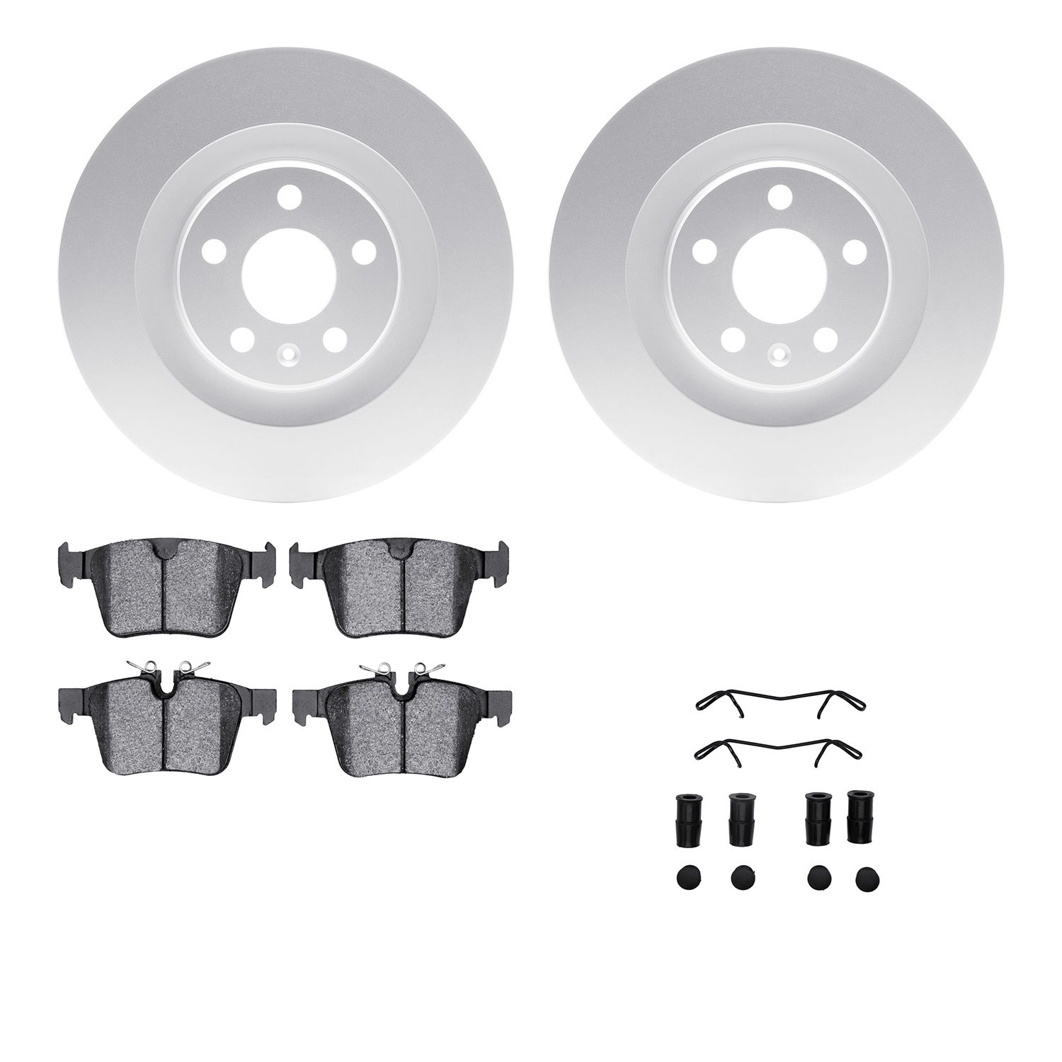 4512-27109 Geospec Brake Rotors w/5000 Advanced Brake Pads Kit & Hardware, 2016-2020 Volvo, Position: Rear