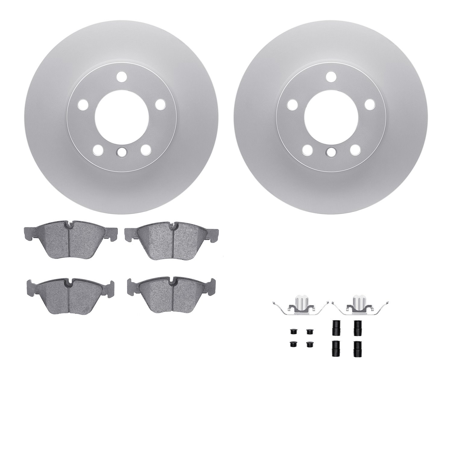 4512-31201 Geospec Brake Rotors w/5000 Advanced Brake Pads Kit & Hardware, 2012-2013 BMW, Position: Front