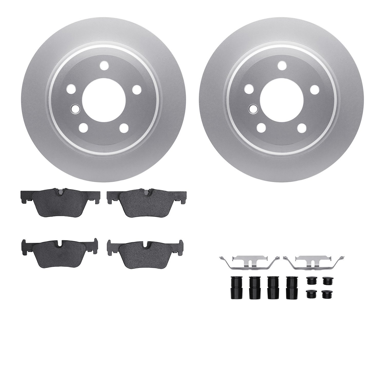 4512-31209 Geospec Brake Rotors w/5000 Advanced Brake Pads Kit & Hardware, 2013-2013 BMW, Position: Rear