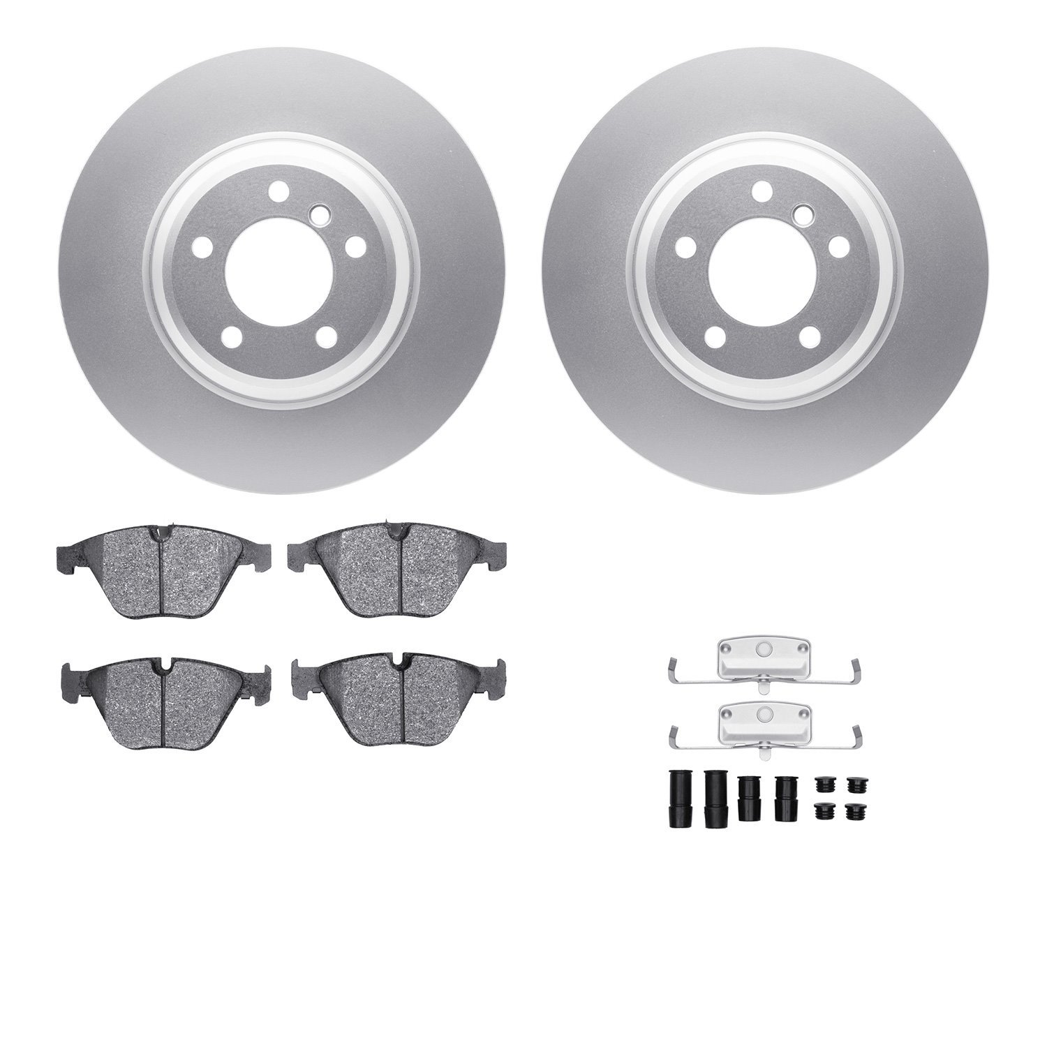 4512-31211 Geospec Brake Rotors w/5000 Advanced Brake Pads Kit & Hardware, 2007-2015 BMW, Position: Front