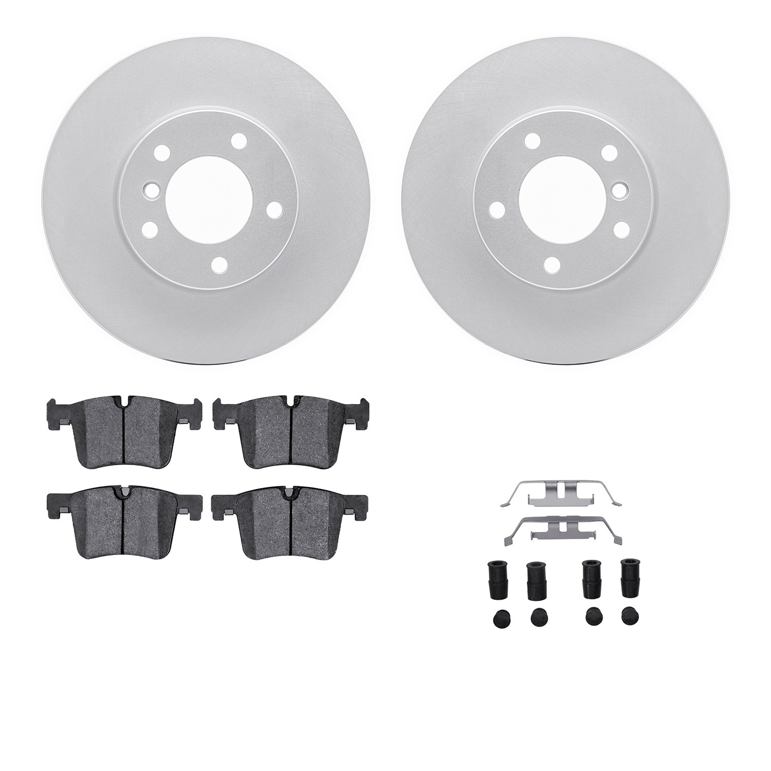 4512-31219 Geospec Brake Rotors w/5000 Advanced Brake Pads Kit & Hardware, 2012-2021 BMW, Position: Front
