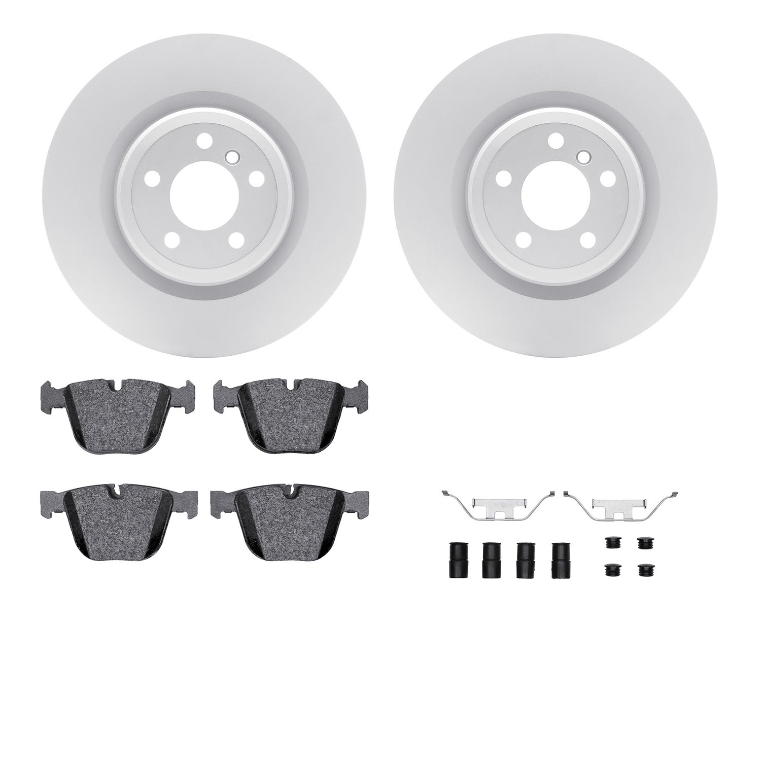 4512-31223 Geospec Brake Rotors w/5000 Advanced Brake Pads Kit & Hardware, 2009-2015 BMW, Position: Rear