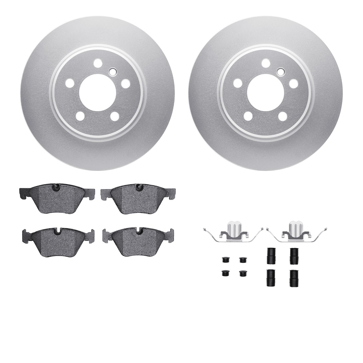 4512-31234 Geospec Brake Rotors w/5000 Advanced Brake Pads Kit & Hardware, 2011-2011 BMW, Position: Front