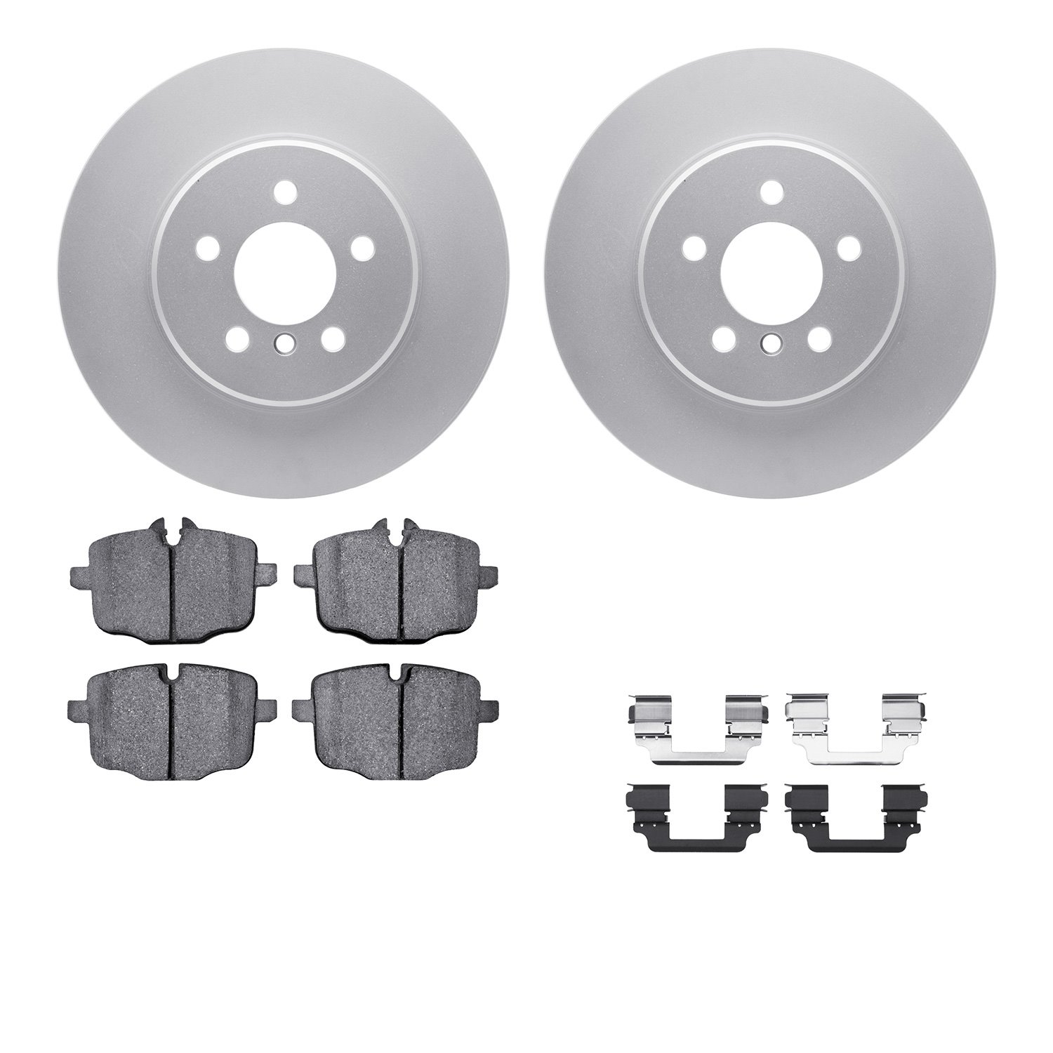 4512-31240 Geospec Brake Rotors w/5000 Advanced Brake Pads Kit & Hardware, 2015-2015 BMW, Position: Rear