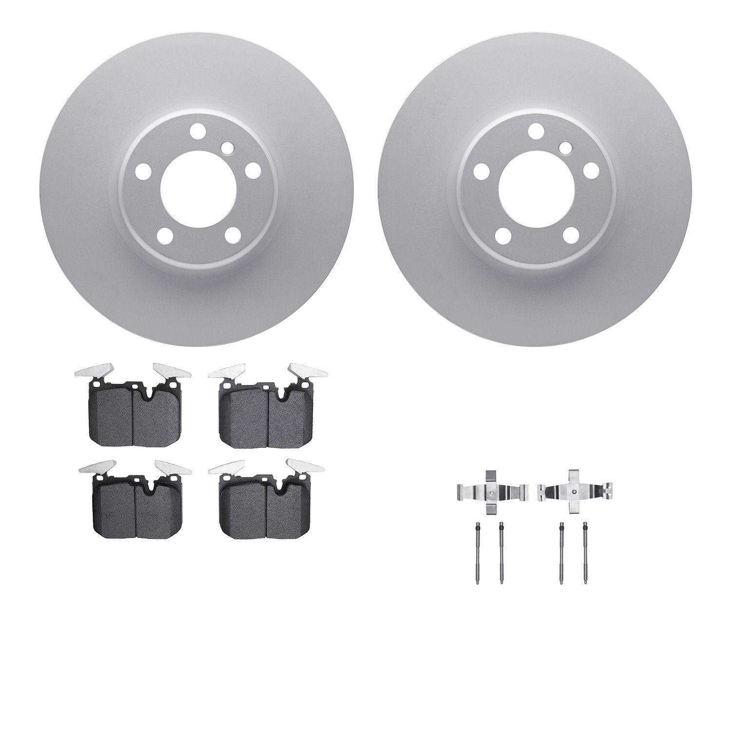 4512-31244 Geospec Brake Rotors w/5000 Advanced Brake Pads Kit & Hardware, 2012-2020 BMW, Position: Front