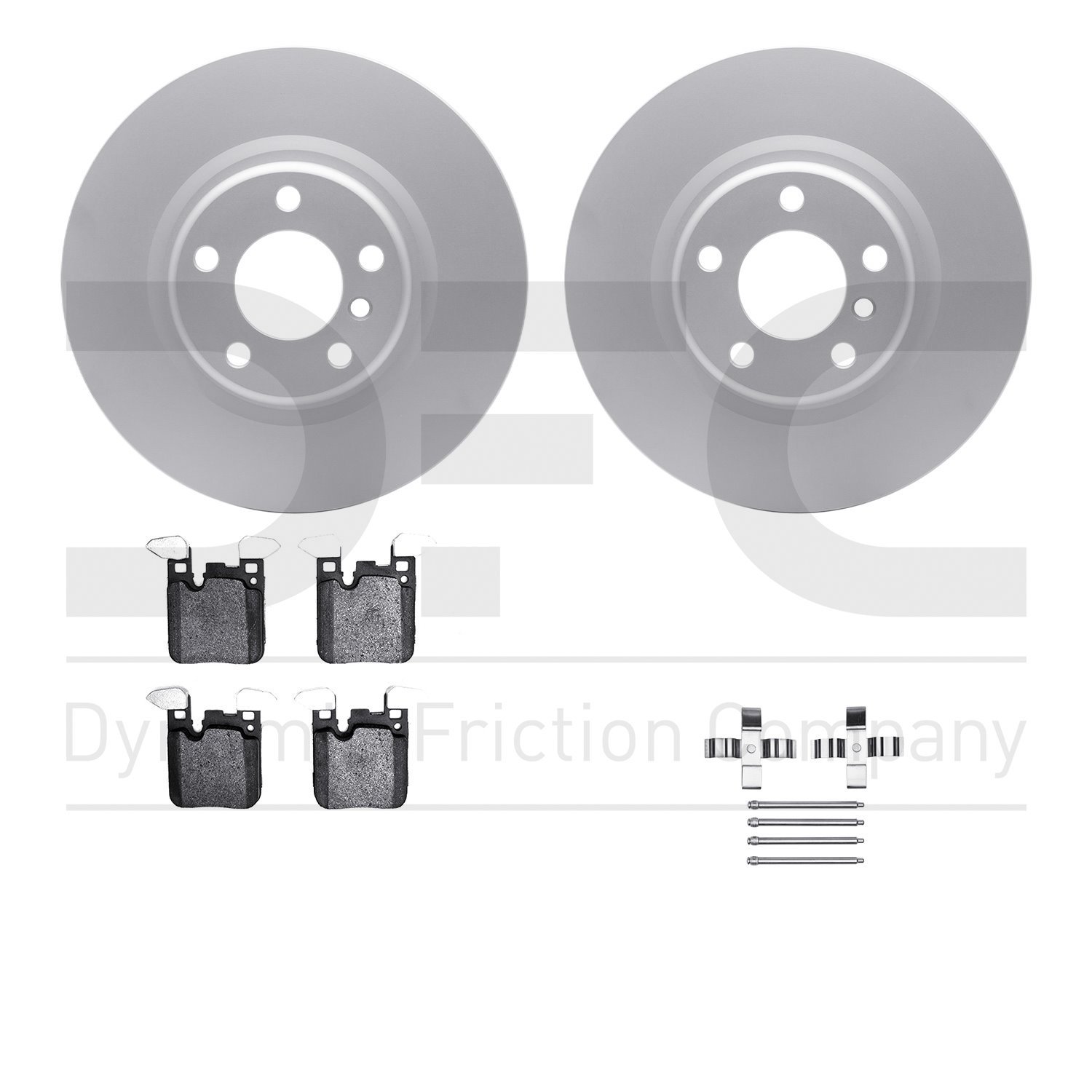 4512-31256 Geospec Brake Rotors w/5000 Advanced Brake Pads Kit & Hardware, 2012-2020 BMW, Position: Rear