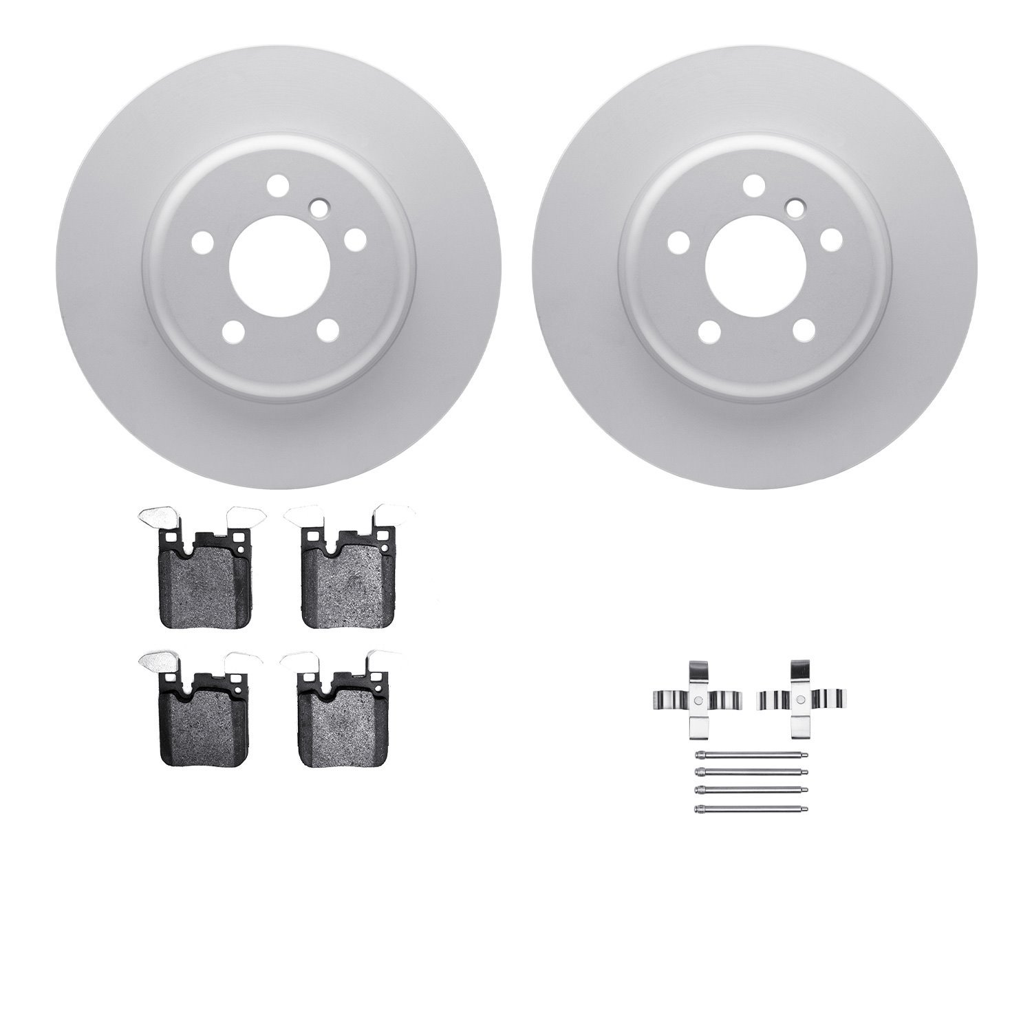 4512-31257 Geospec Brake Rotors w/5000 Advanced Brake Pads Kit & Hardware, 2013-2021 BMW, Position: Rear