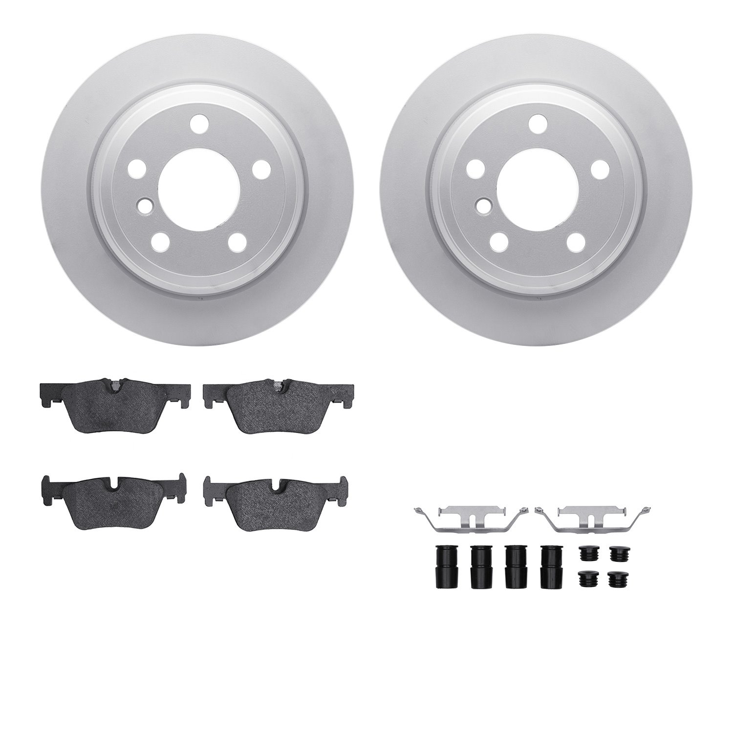 4512-31259 Geospec Brake Rotors w/5000 Advanced Brake Pads Kit & Hardware, 2013-2020 BMW, Position: Rear