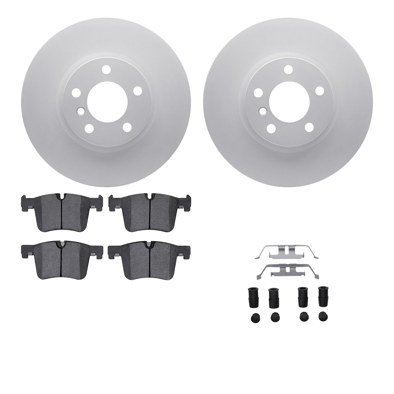 4512-31286 Geospec Brake Rotors w/5000 Advanced Brake Pads Kit & Hardware, 2015-2018 BMW, Position: Front