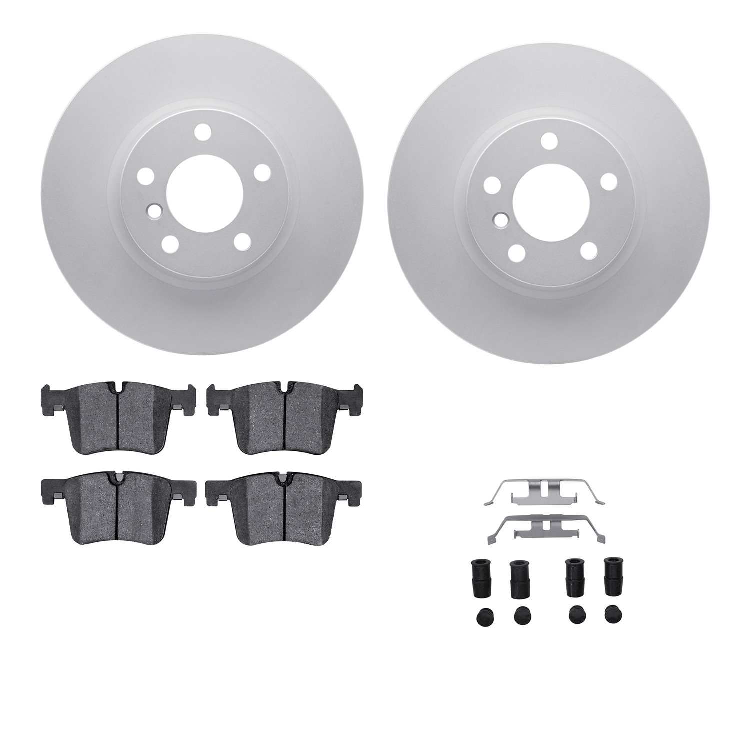 4512-31287 Geospec Brake Rotors w/5000 Advanced Brake Pads Kit & Hardware, 2011-2014 BMW, Position: Front