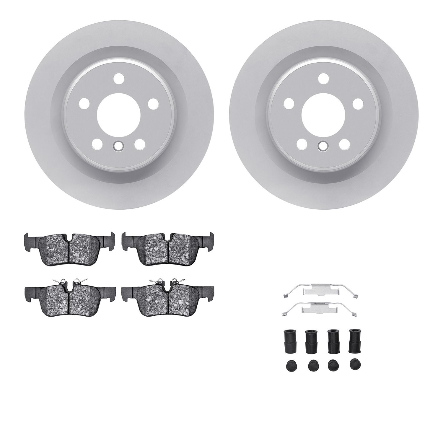 4512-31291 Geospec Brake Rotors w/5000 Advanced Brake Pads Kit & Hardware, 2018-2018 BMW, Position: Rear