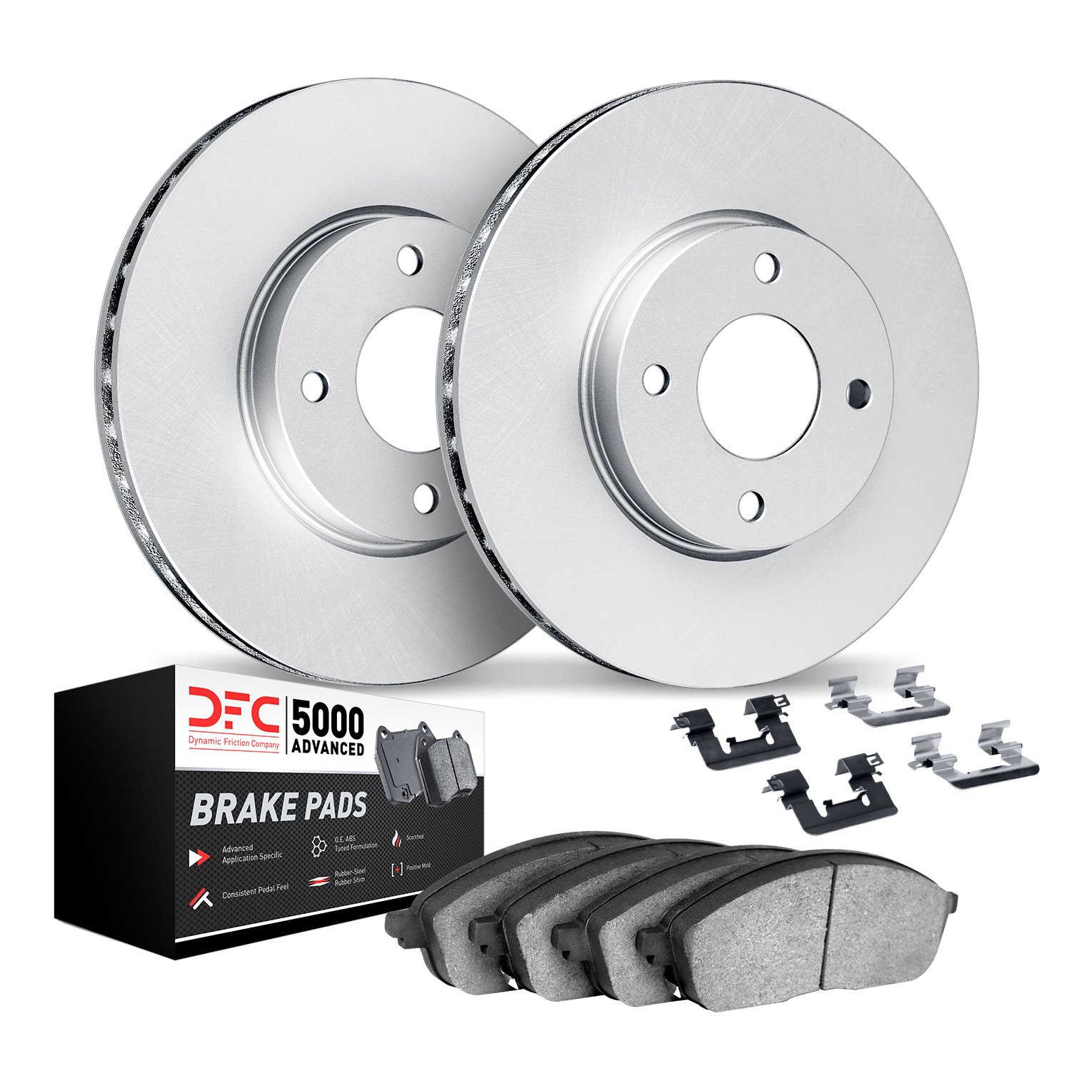 4512-32037 Geospec Brake Rotors w/5000 Advanced Brake Pads Kit & Hardware, 2009-2014 Mini, Position: Front