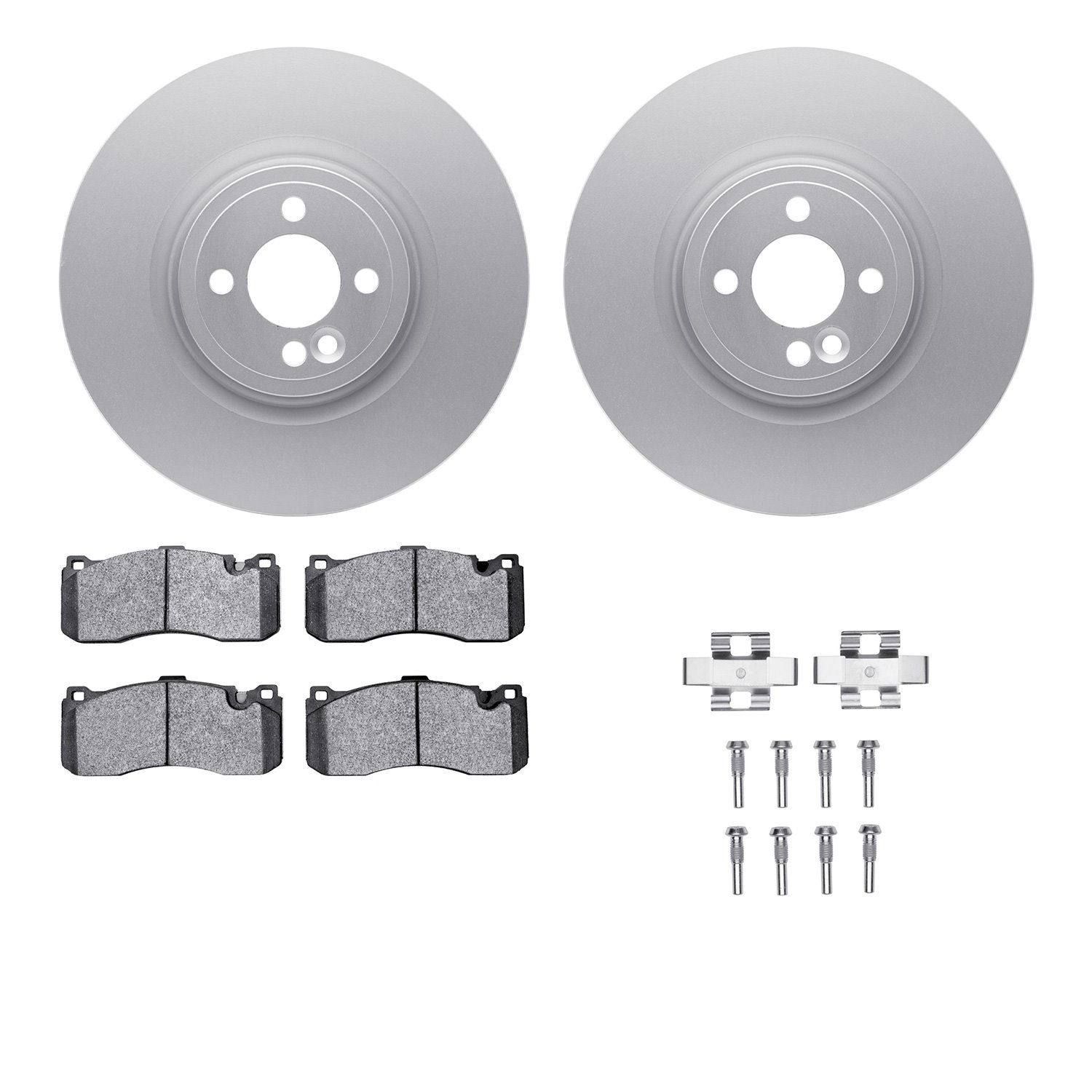 4512-32047 Geospec Brake Rotors w/5000 Advanced Brake Pads Kit & Hardware, 2013-2013 Mini, Position: Front