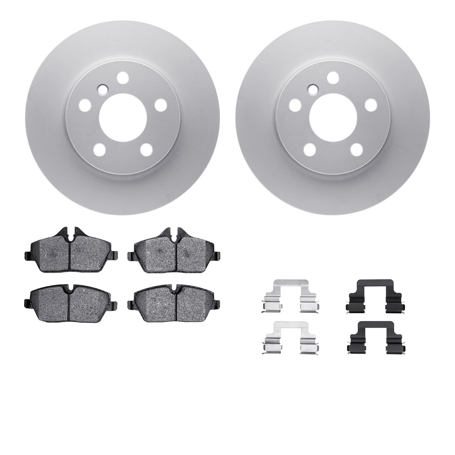 4512-32050 Geospec Brake Rotors w/5000 Advanced Brake Pads Kit & Hardware, Fits Select Mini, Position: Front