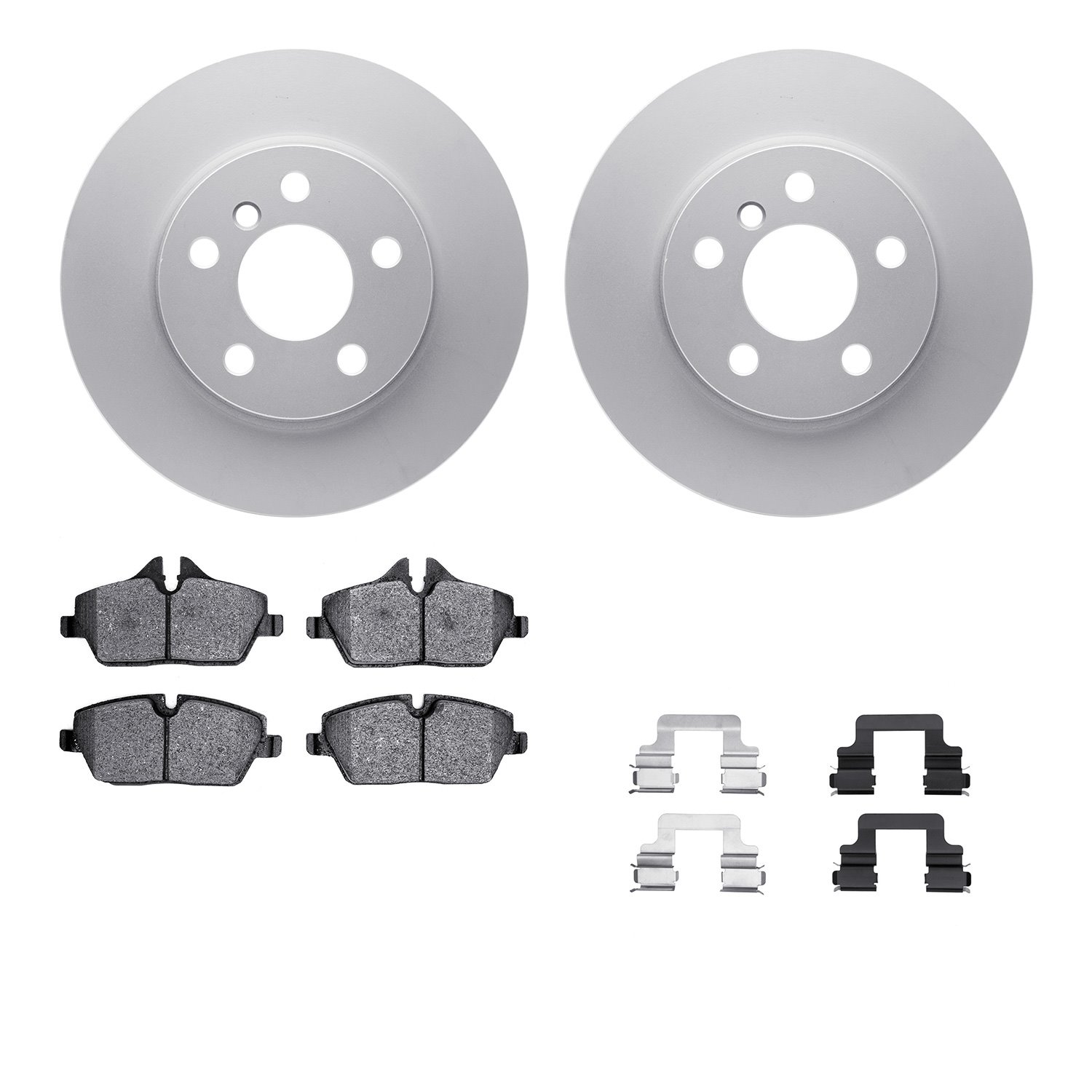 4512-32051 Geospec Brake Rotors w/5000 Advanced Brake Pads Kit & Hardware, 2014-2019 Mini, Position: Front