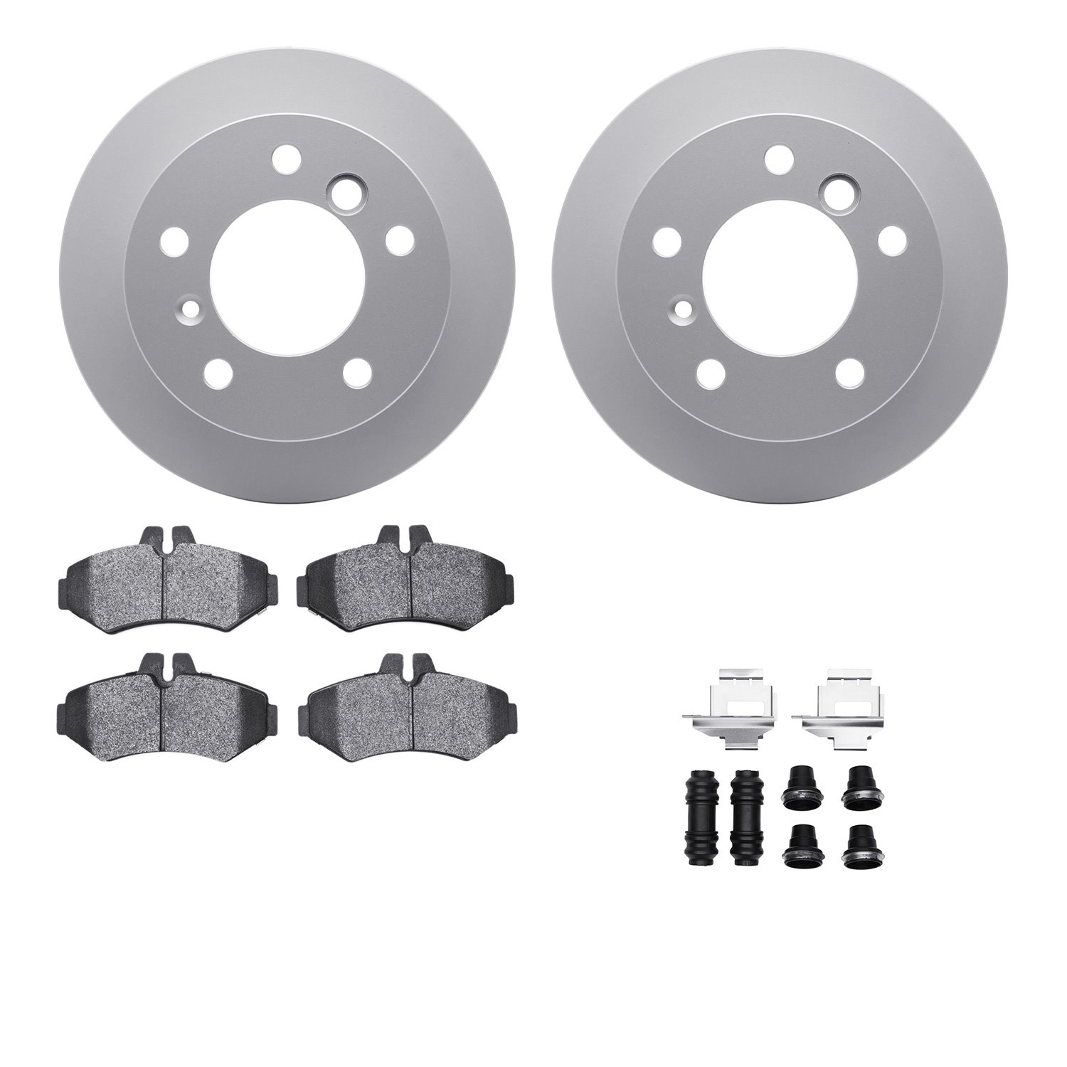 4512-40092 Geospec Brake Rotors w/5000 Advanced Brake Pads Kit & Hardware, 2002-2018 Multiple Makes/Models, Position: Rear