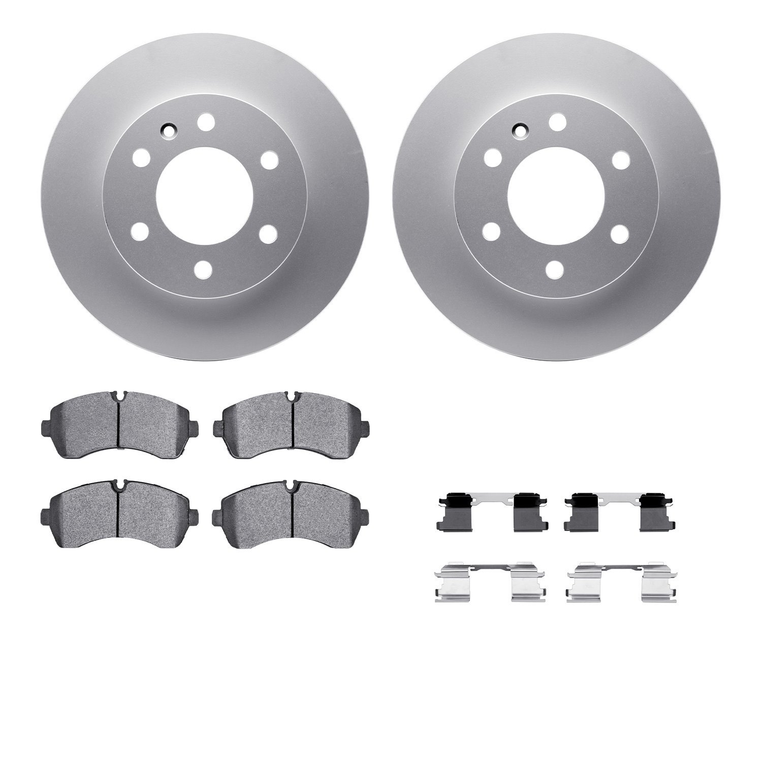 4512-40102 Geospec Brake Rotors w/5000 Advanced Brake Pads Kit & Hardware, 2007-2021 Multiple Makes/Models, Position: Front