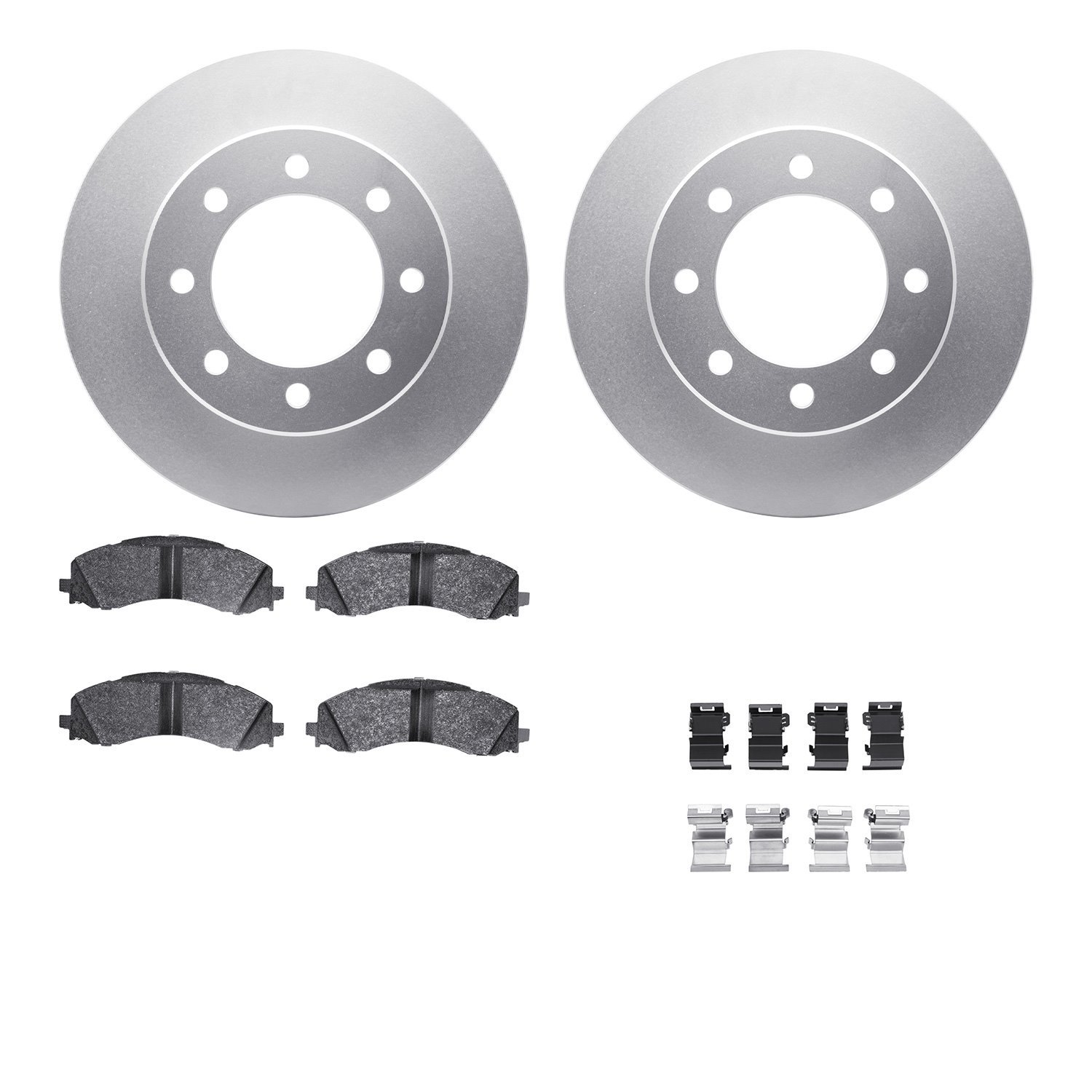 4512-40150 Geospec Brake Rotors w/5000 Advanced Brake Pads Kit & Hardware, Fits Select Mopar, Position: Front