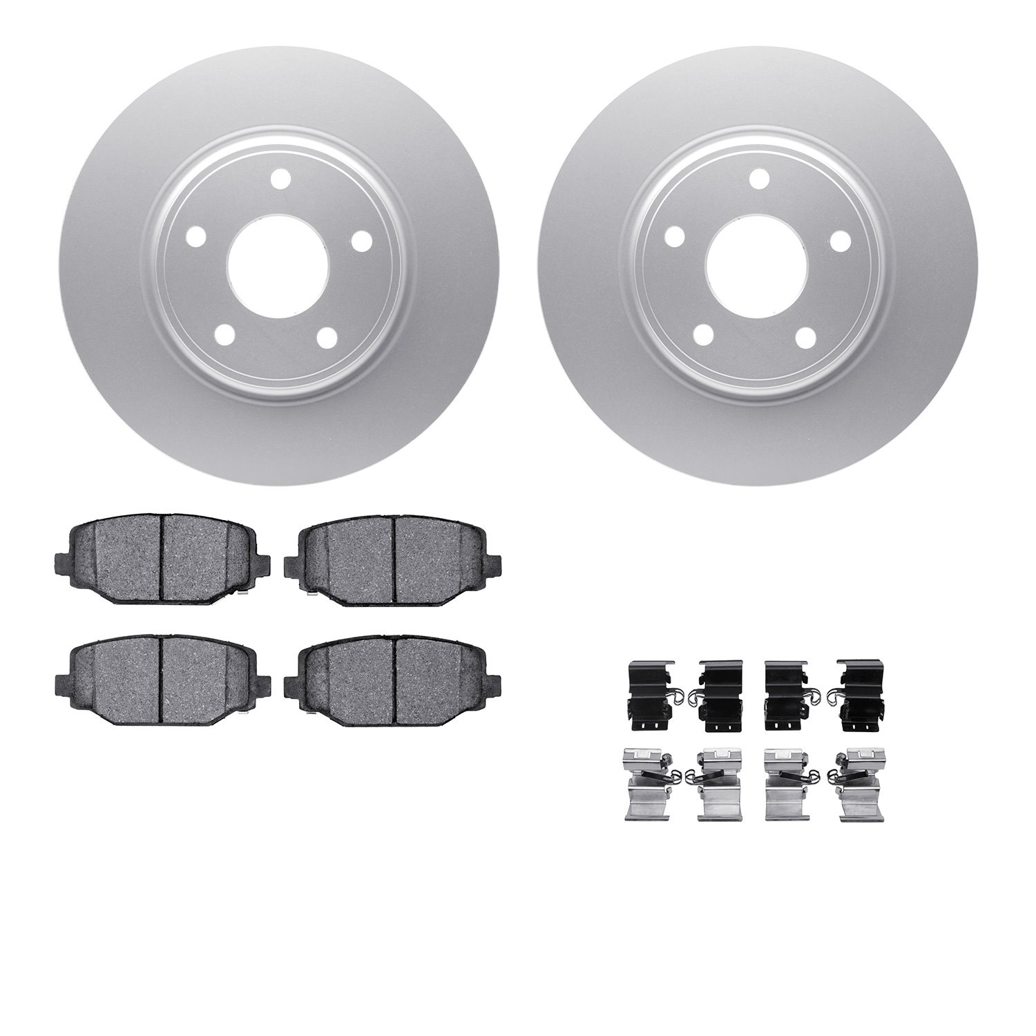 4512-40152 Geospec Brake Rotors w/5000 Advanced Brake Pads Kit & Hardware, 2012-2020 Multiple Makes/Models, Position: Rear