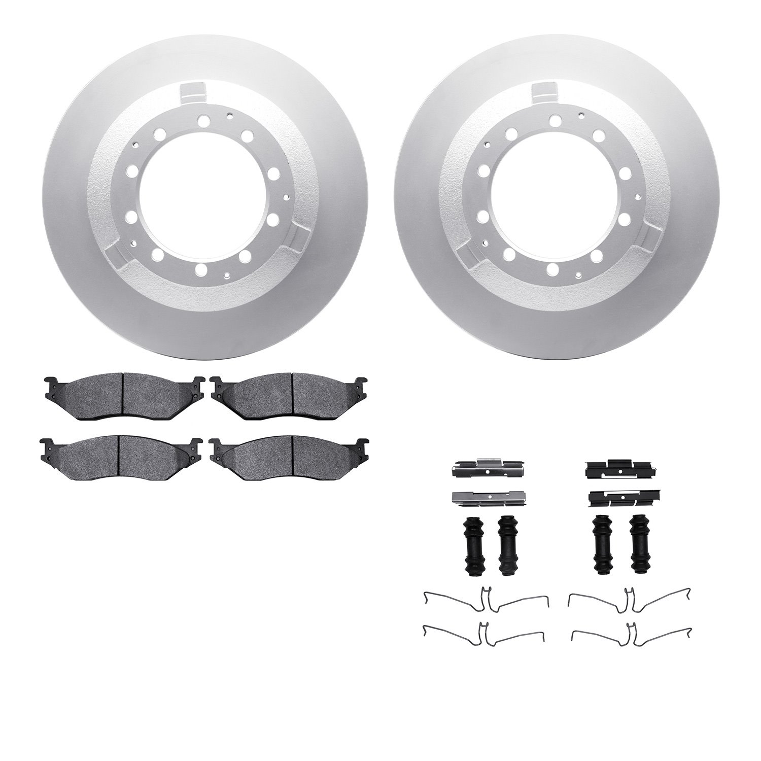 4512-40156 Geospec Brake Rotors w/5000 Advanced Brake Pads Kit & Hardware, 2005-2017 Multiple Makes/Models, Position: Rear, Fron