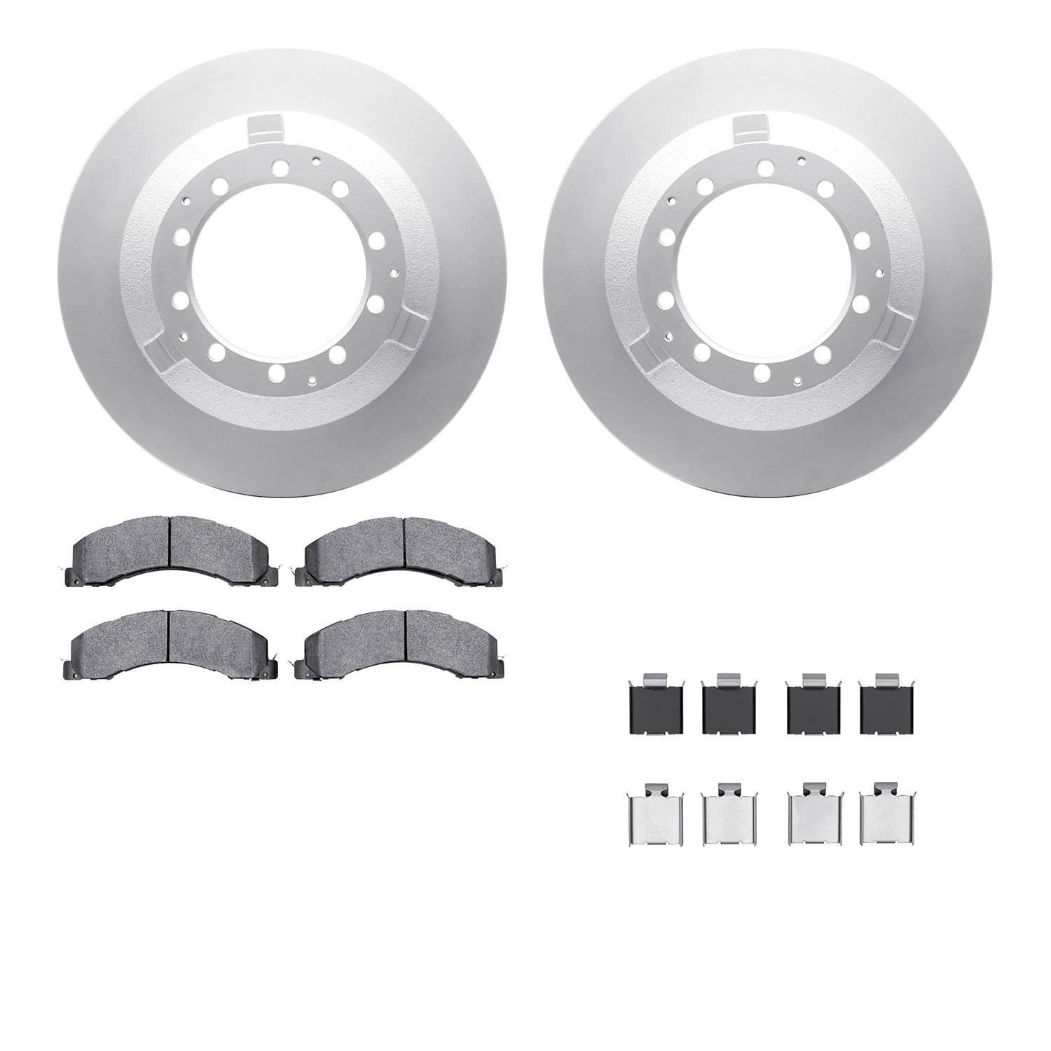 4512-40157 Geospec Brake Rotors w/5000 Advanced Brake Pads Kit & Hardware, 2008-2021 Multiple Makes/Models, Position: Rear