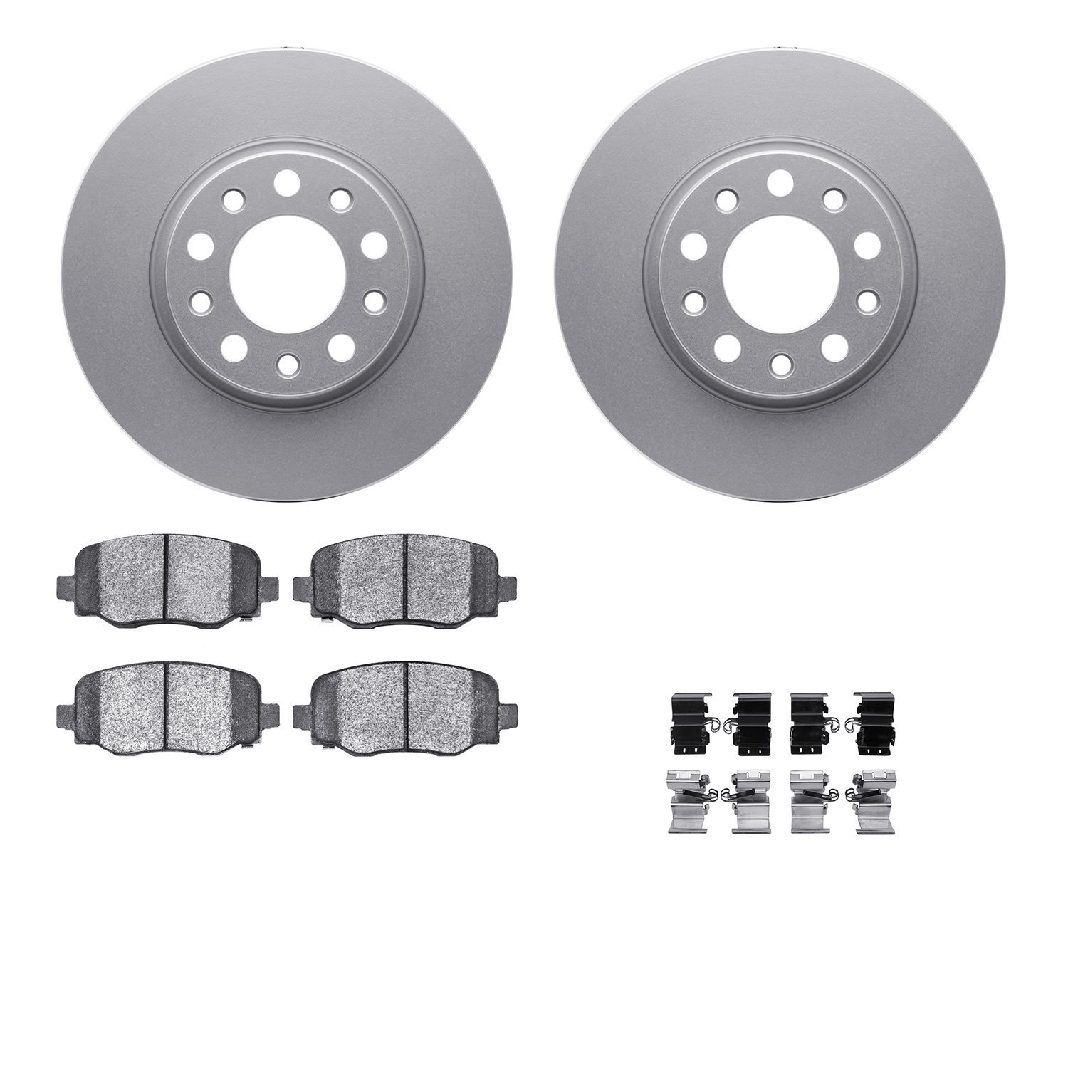 4512-42061 Geospec Brake Rotors w/5000 Advanced Brake Pads Kit & Hardware, Fits Select Mopar, Position: Rear