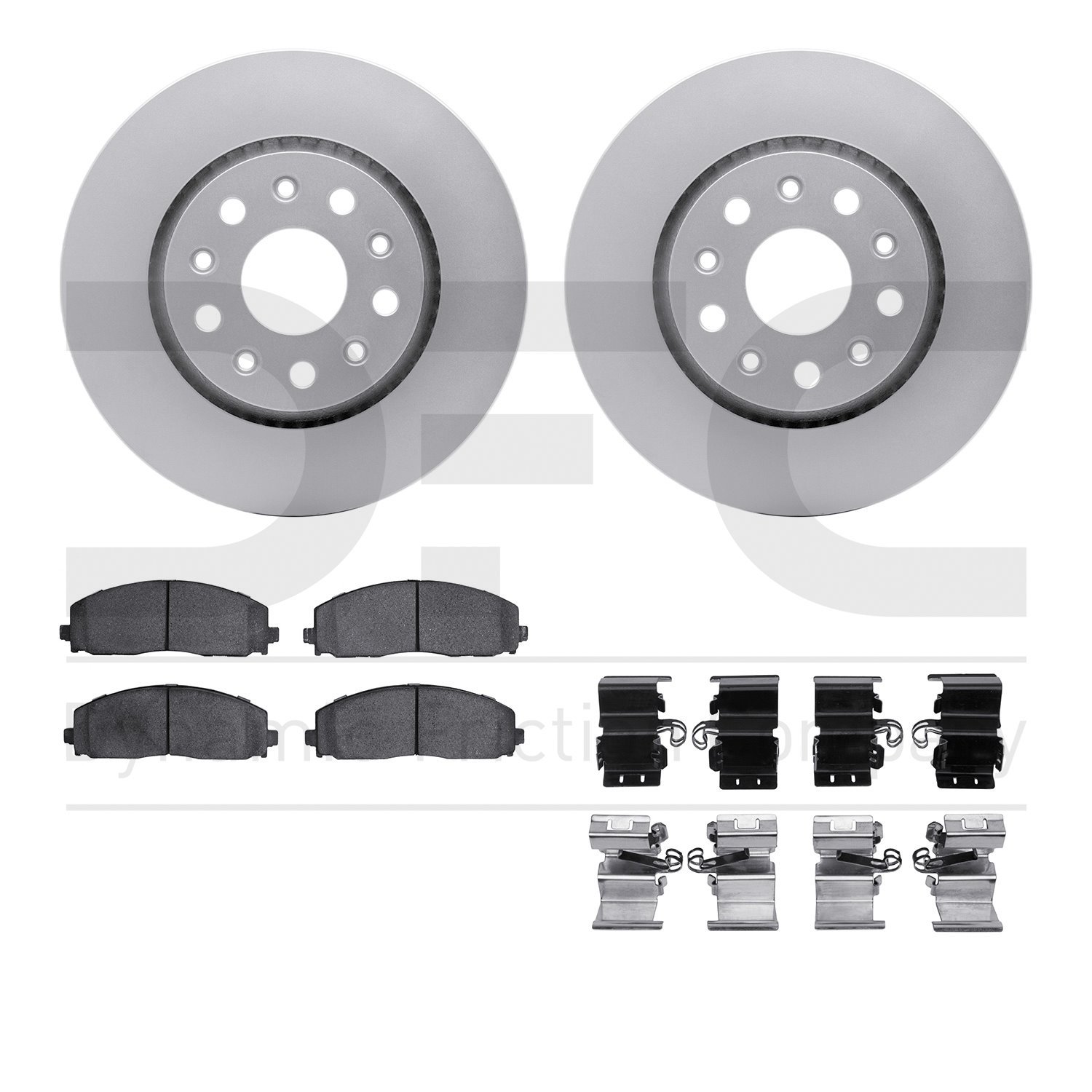 4512-42210 Geospec Brake Rotors w/5000 Advanced Brake Pads Kit & Hardware, Fits Select Mopar, Position: Front