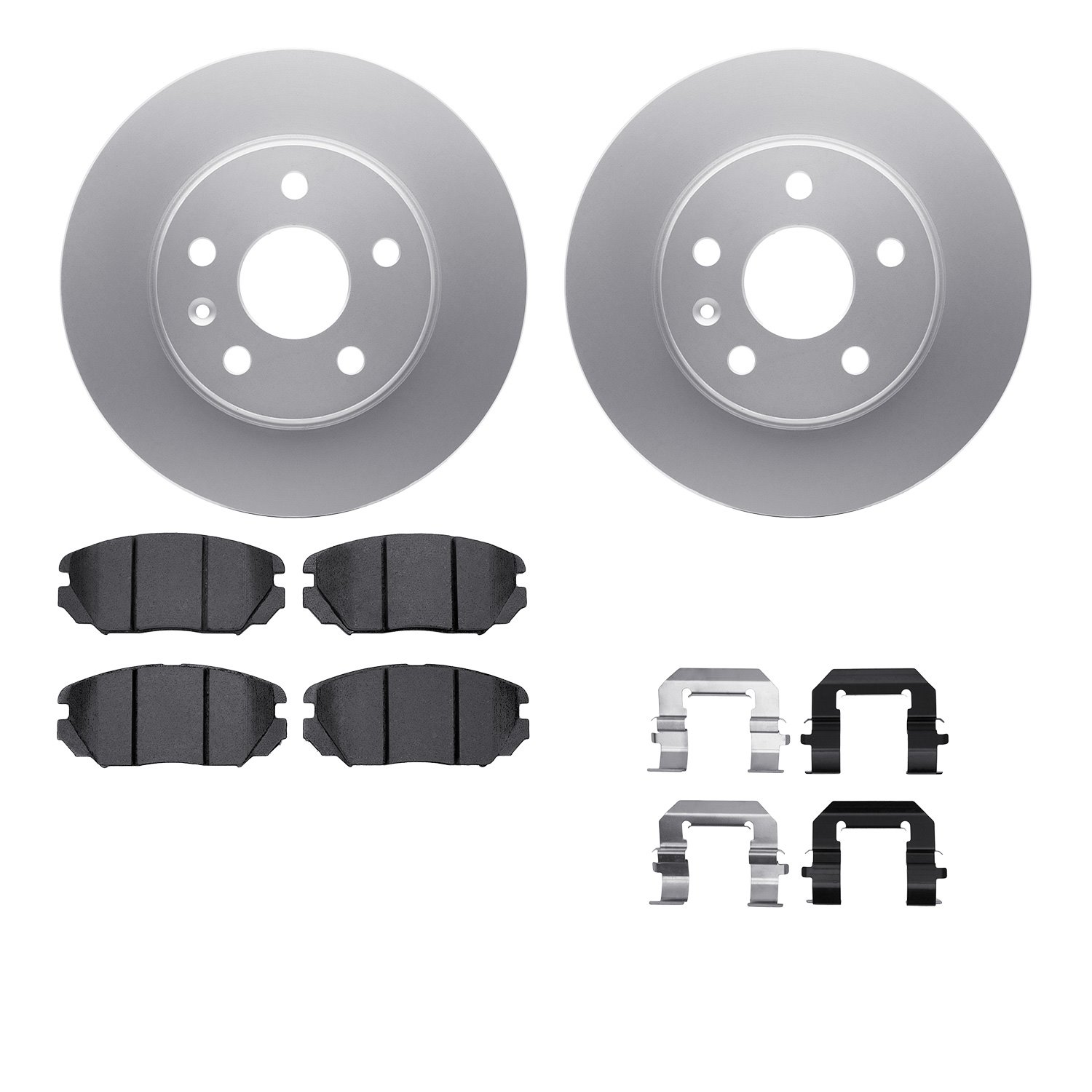 4512-45048 Geospec Brake Rotors w/5000 Advanced Brake Pads Kit & Hardware, 2011-2011 GM, Position: Front