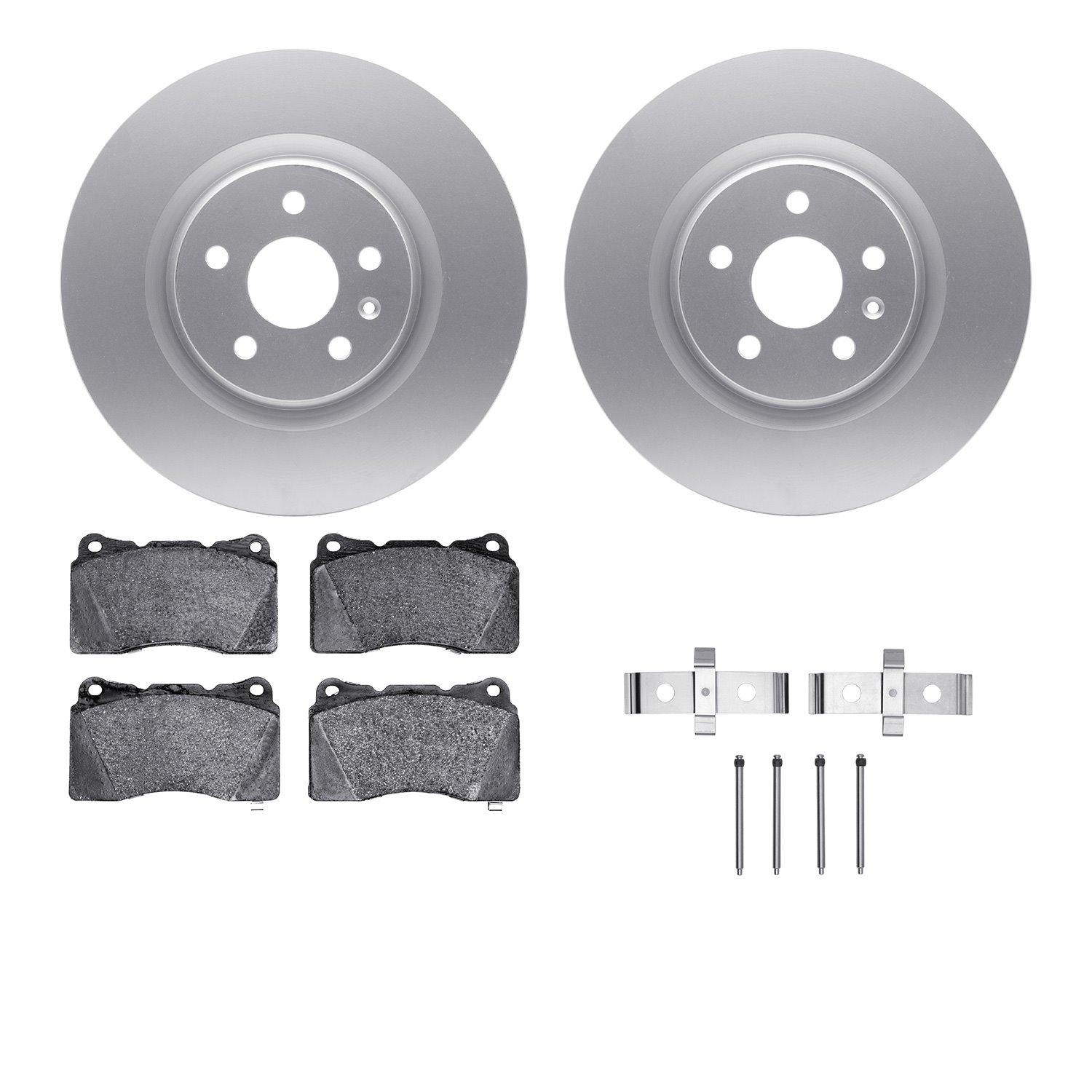 4512-45056 Geospec Brake Rotors w/5000 Advanced Brake Pads Kit & Hardware, 2009-2009 GM, Position: Front